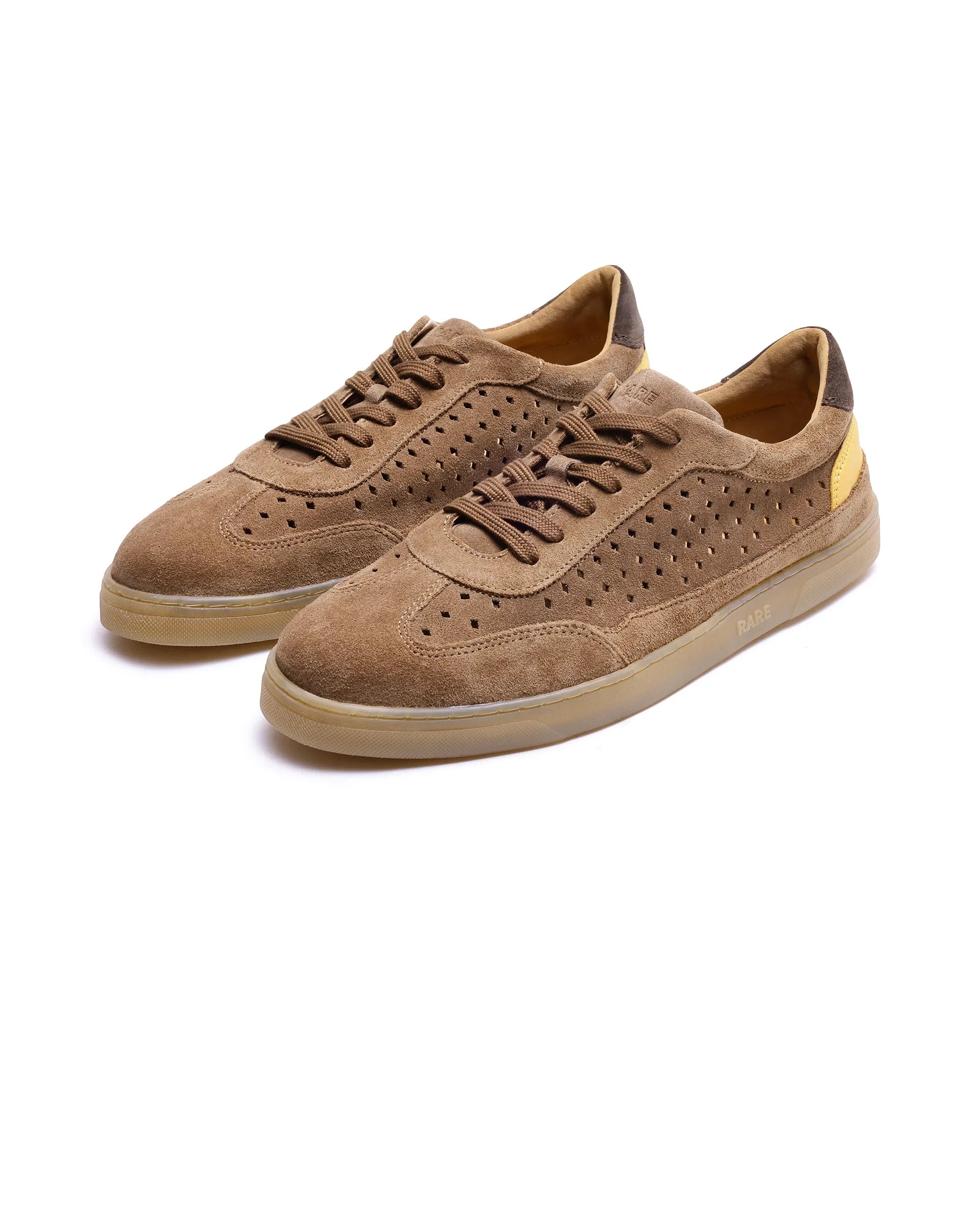 Rare Rabbit Men Norma Tan Suede Lace-Up Closure Sneaker