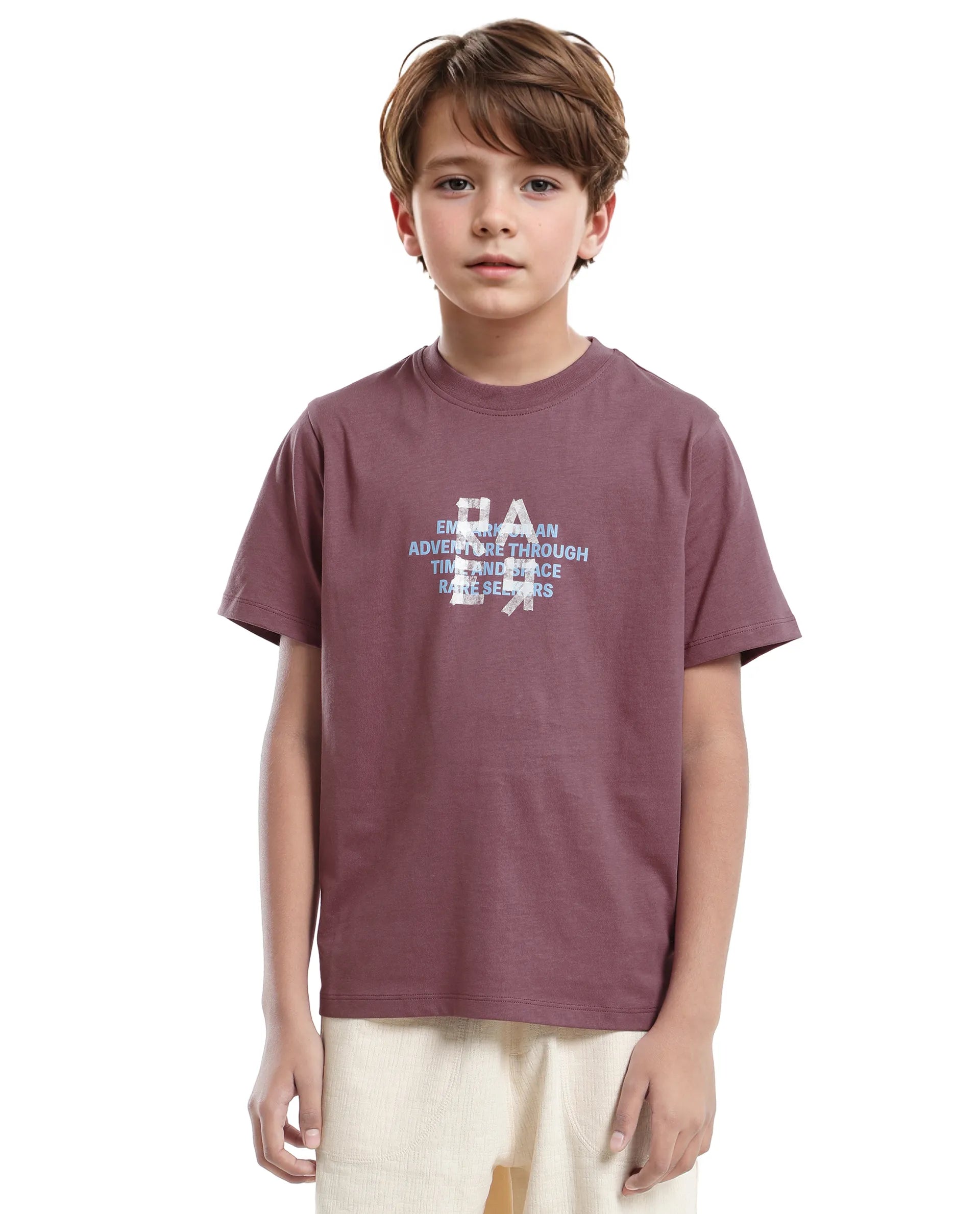 Rare Ones Kids Nova Pink Cotton Half Sleeve Printed Slip-On Closure Regular Fit T-Shirt