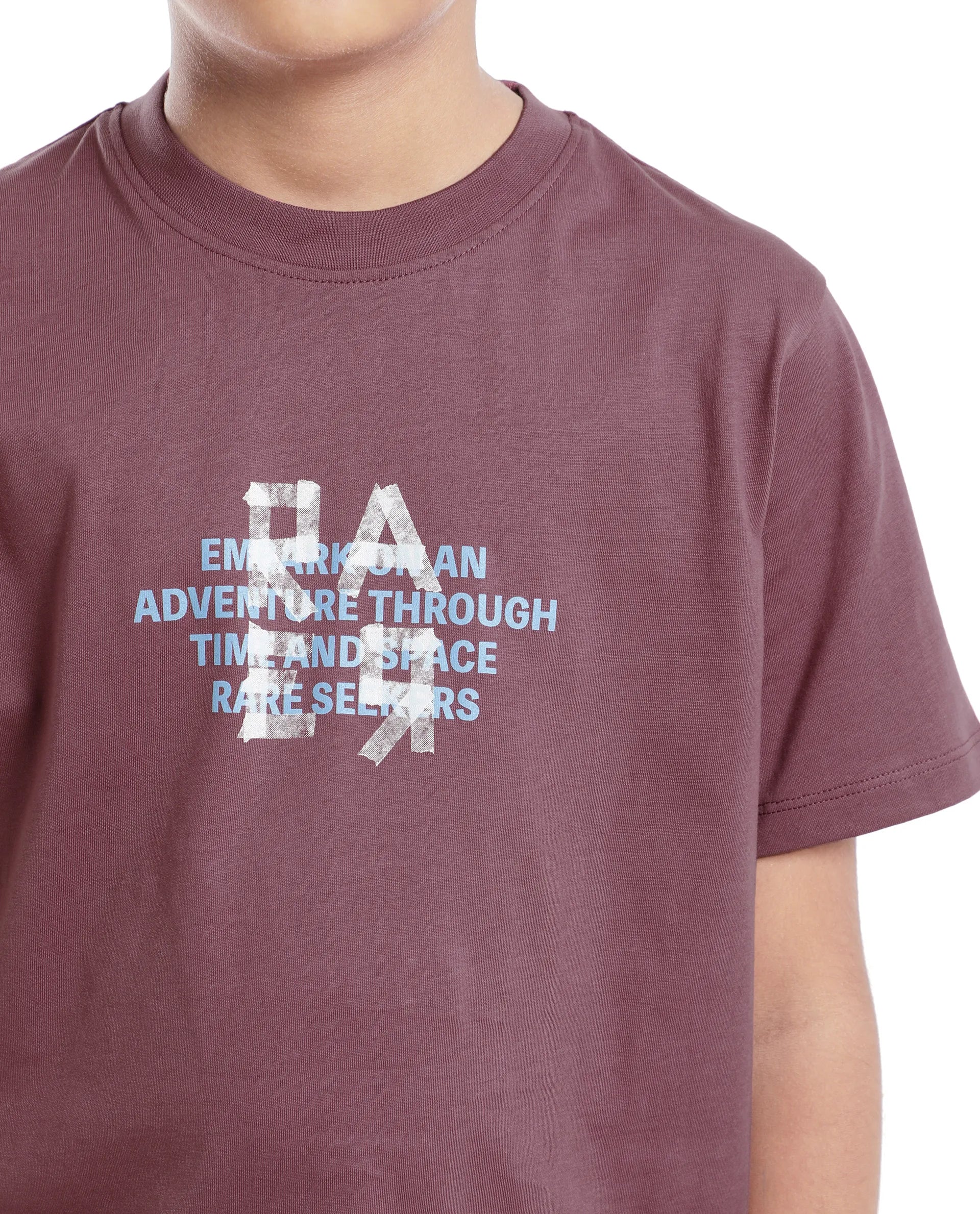 Rare Ones Kids Nova Pink Cotton Half Sleeve Printed Slip-On Closure Regular Fit T-Shirt