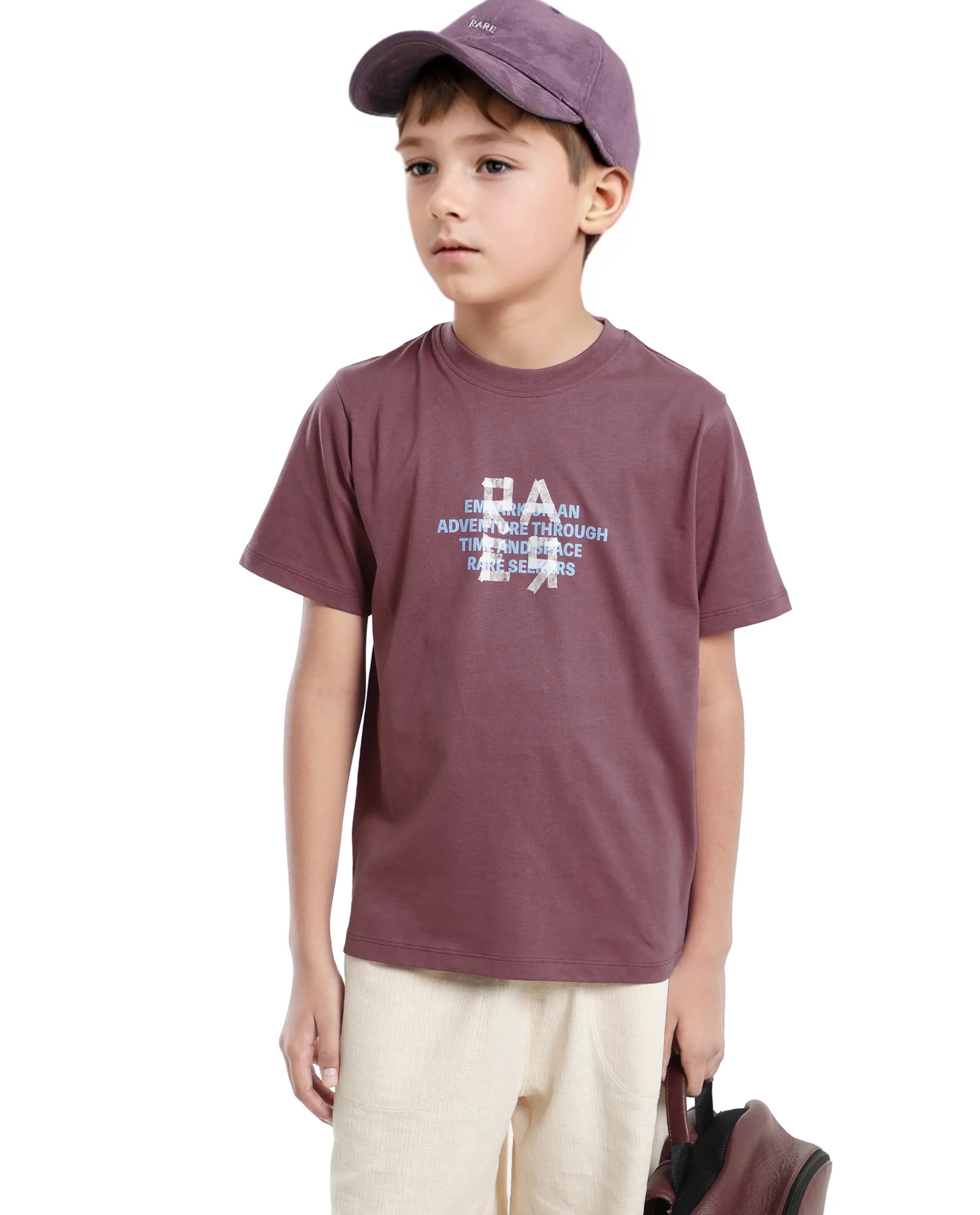 Rare Ones Kids Nova Pink Cotton Half Sleeve Printed Slip-On Closure Regular Fit T-Shirt