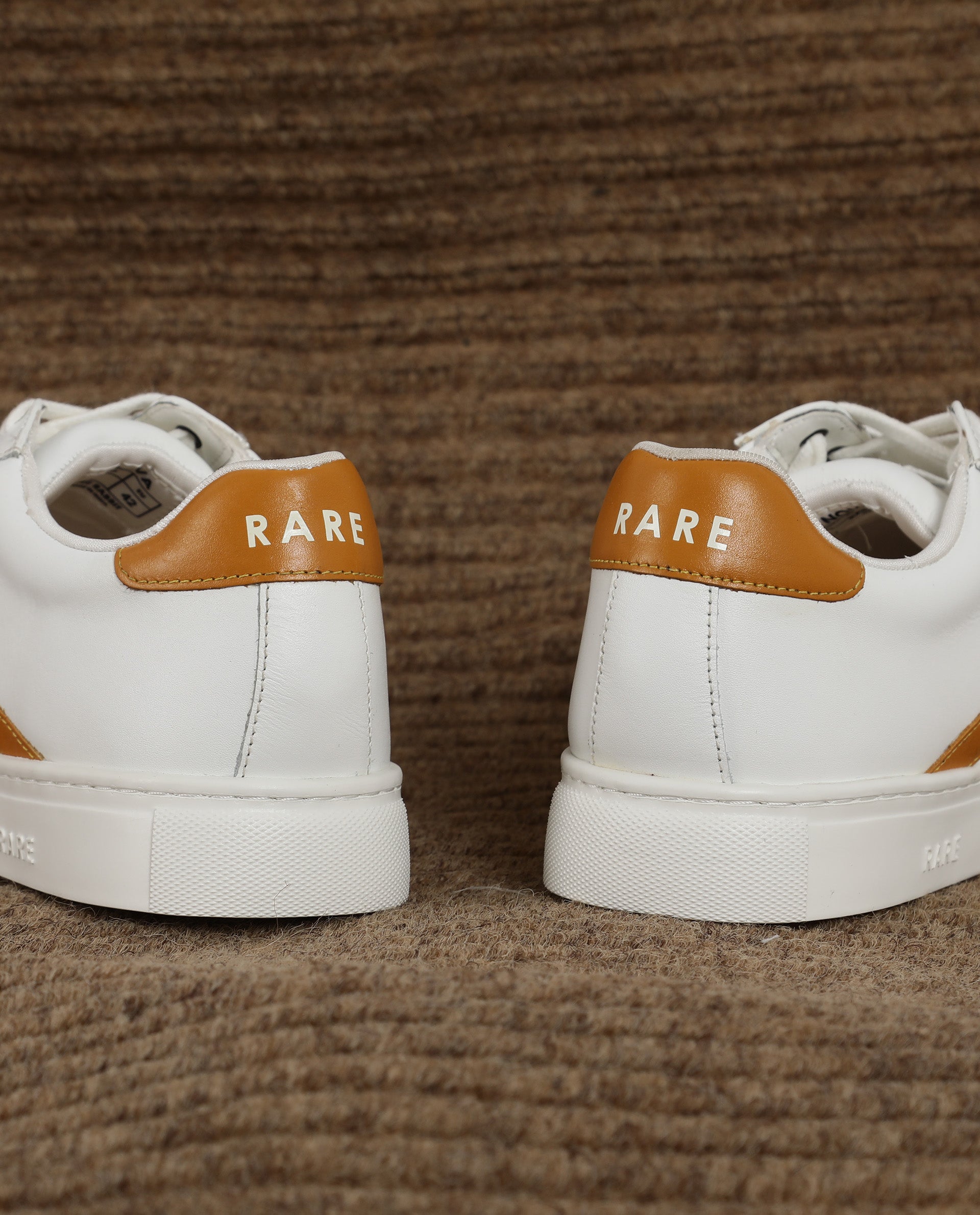 Rare Rabbit Men's Nova Mustard Round Toe Smart Casual Low-Top Lace-Up Logo Branding Sneaker Shoes