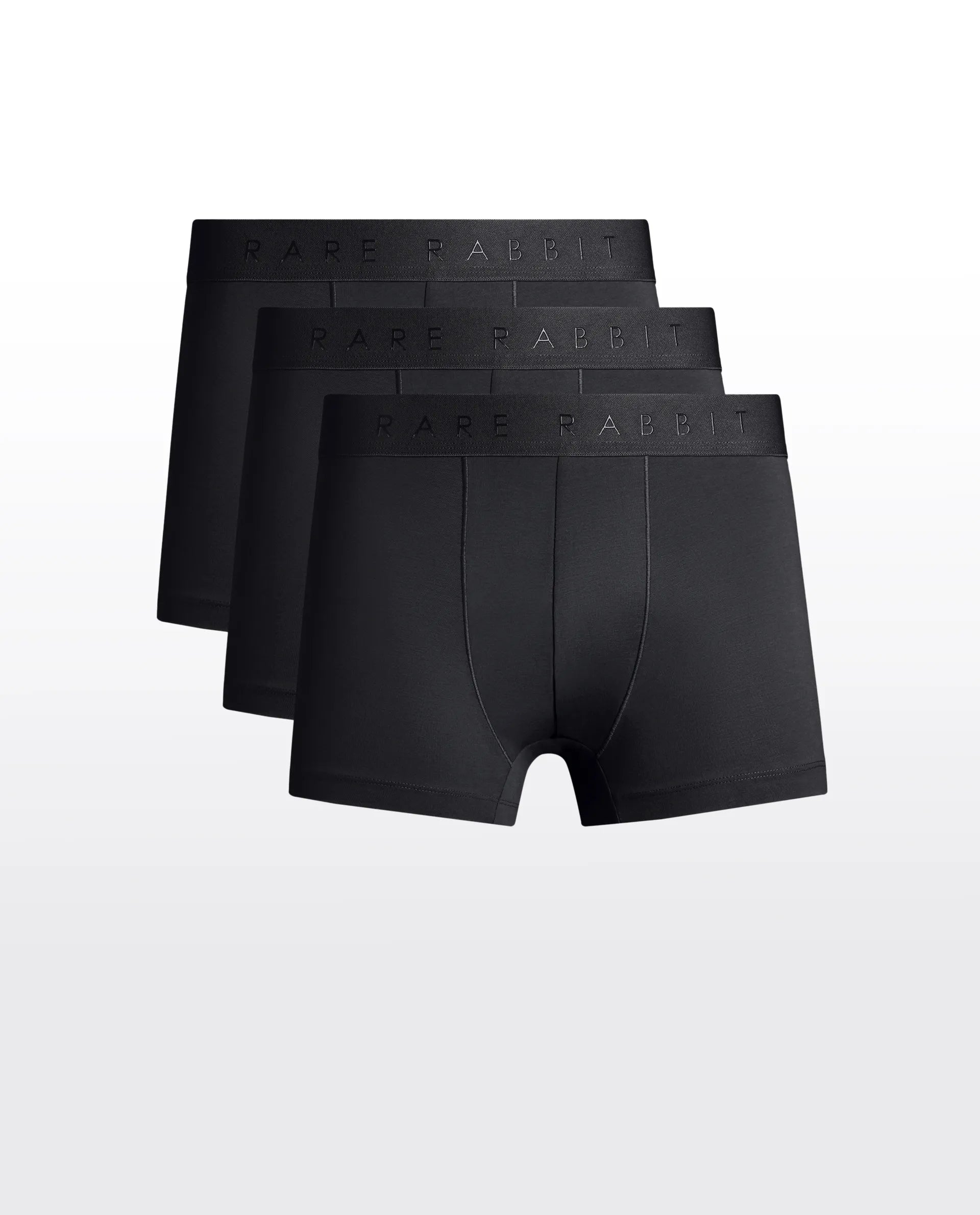 Rare Rabbit Men Now Black Soft Cotton Stretch Trunks (Pack Of 3)
