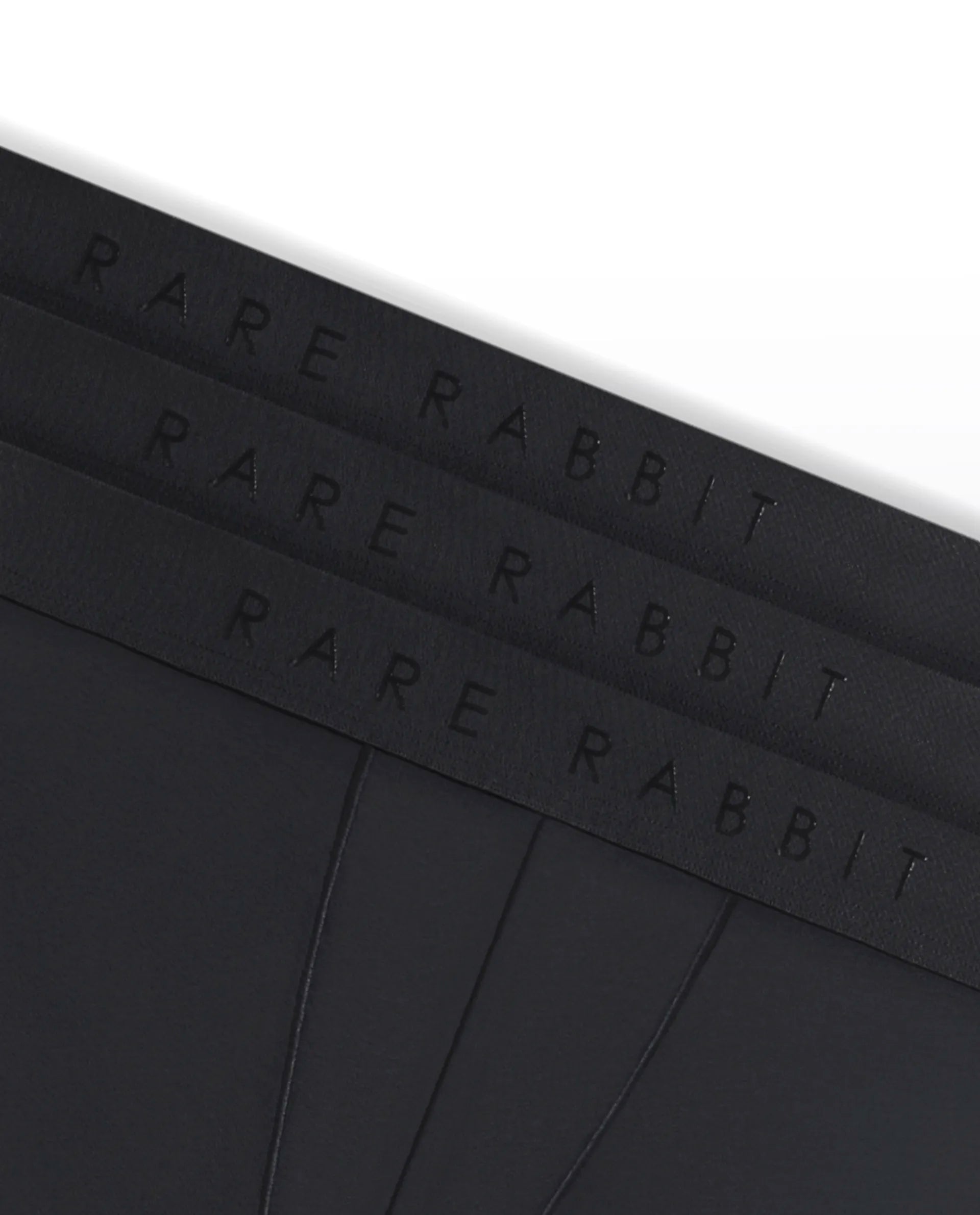 Rare Rabbit Men Now Black Soft Cotton Stretch Trunks (Pack Of 3)