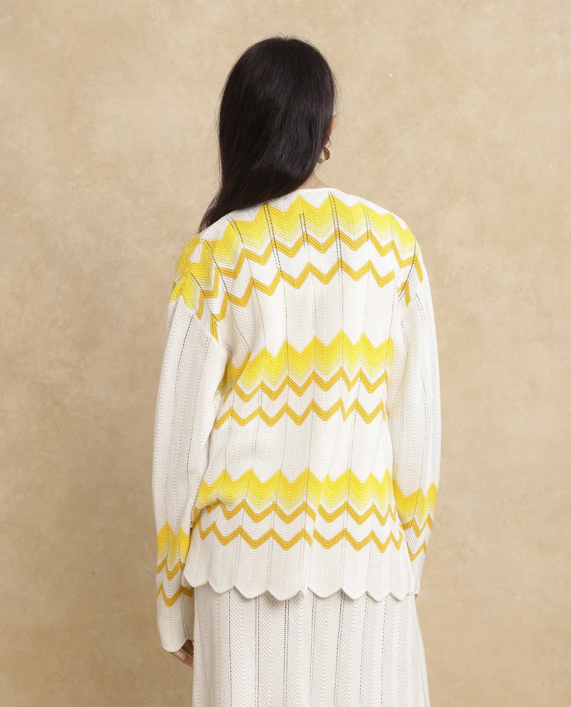 Rareism Women Nupstir-S Yellow Cotton Fabric Sleeve Less Relaxed Fit Shrug