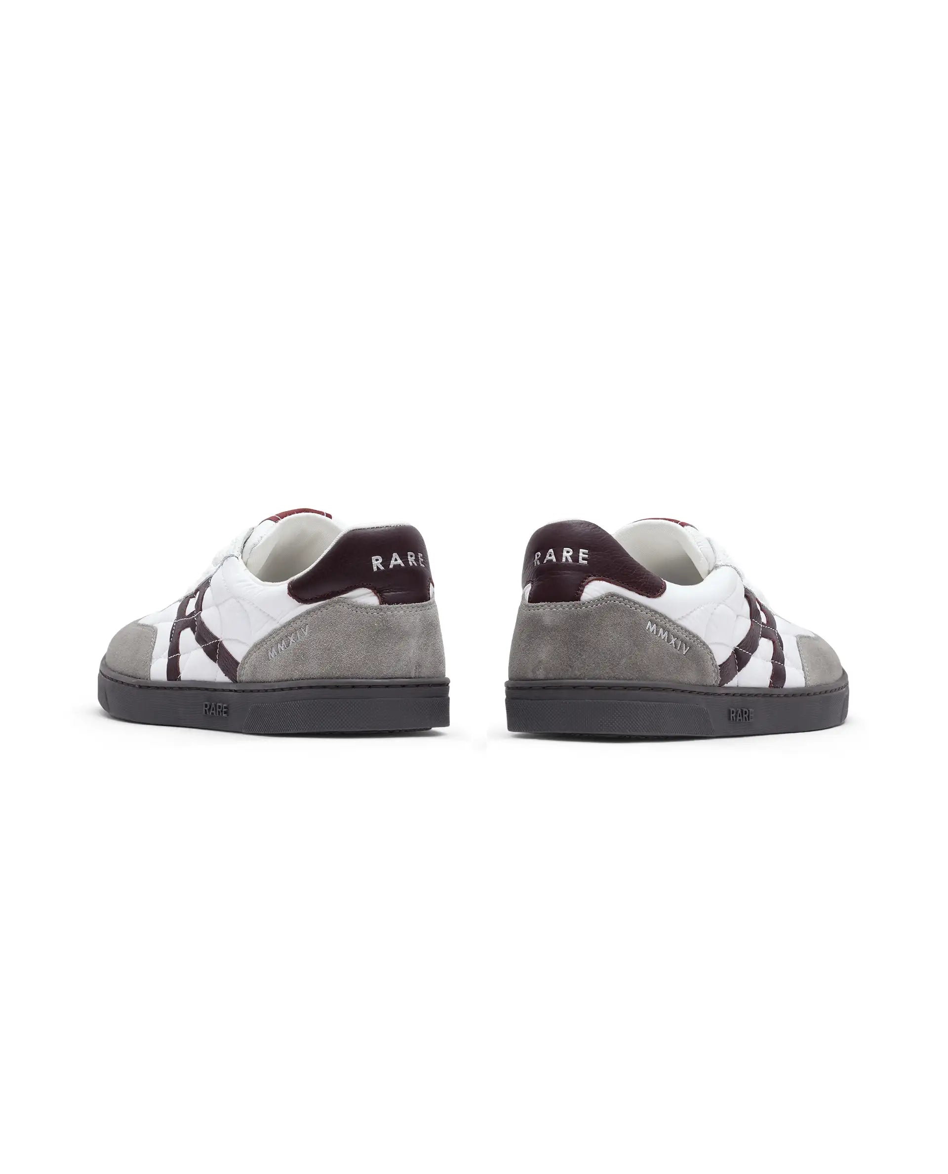 Rare Rabbit Men Atlas White Genuine Suede and Parachute Dual Tone Lace-Up Sneaker Shoes