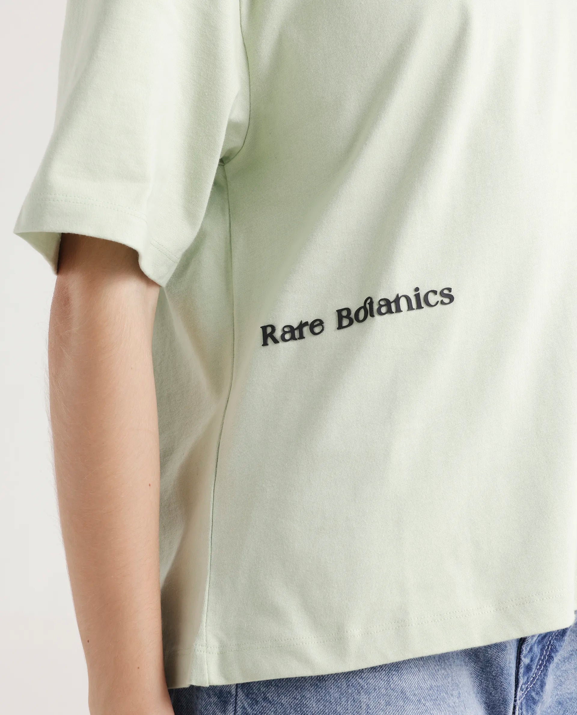 Rareism Women's Olaf Pastel Cotton Crew Neck Graphic Print Relaxed Fit T-Shirt