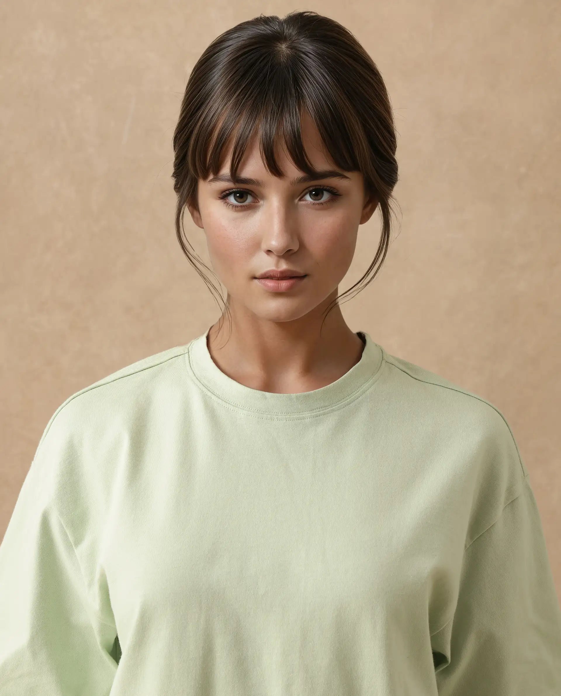 Rareism Women's Olaf Pastel Cotton Crew Neck Graphic Print Relaxed Fit T-Shirt