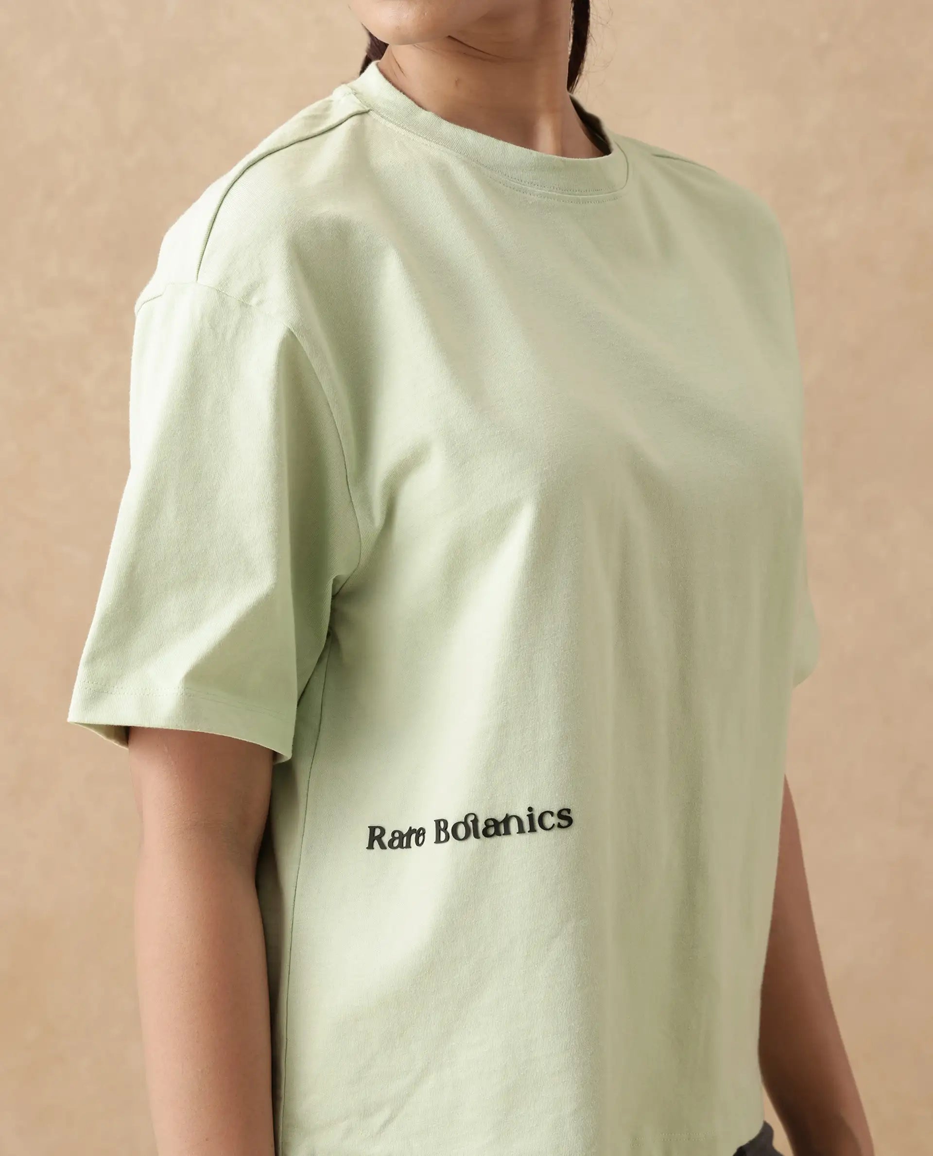 Rareism Women's Olaf Pastel Cotton Crew Neck Graphic Print Relaxed Fit T-Shirt