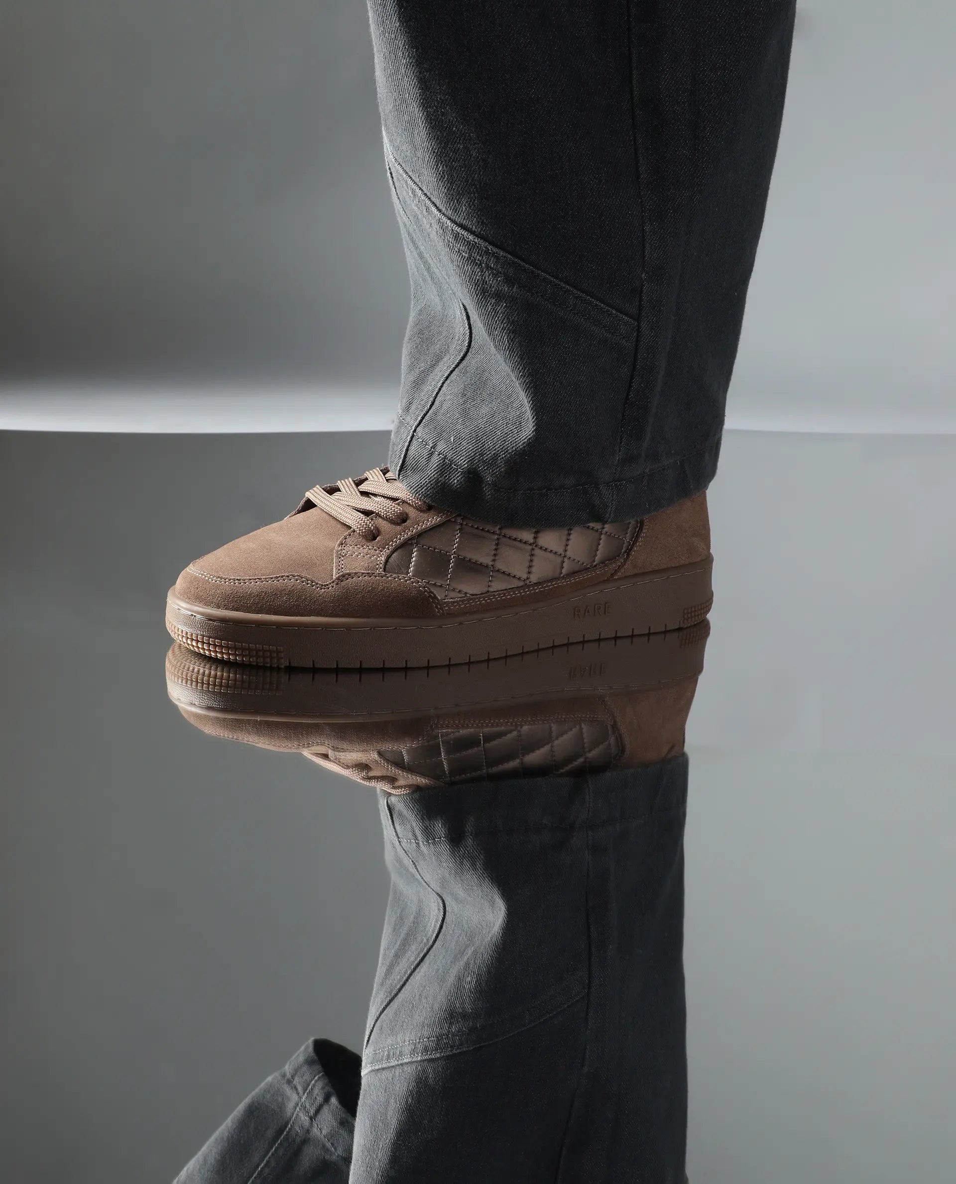 Rare Rabbit Men's Omega Brass Suede Lace-Up Closure Sneaker