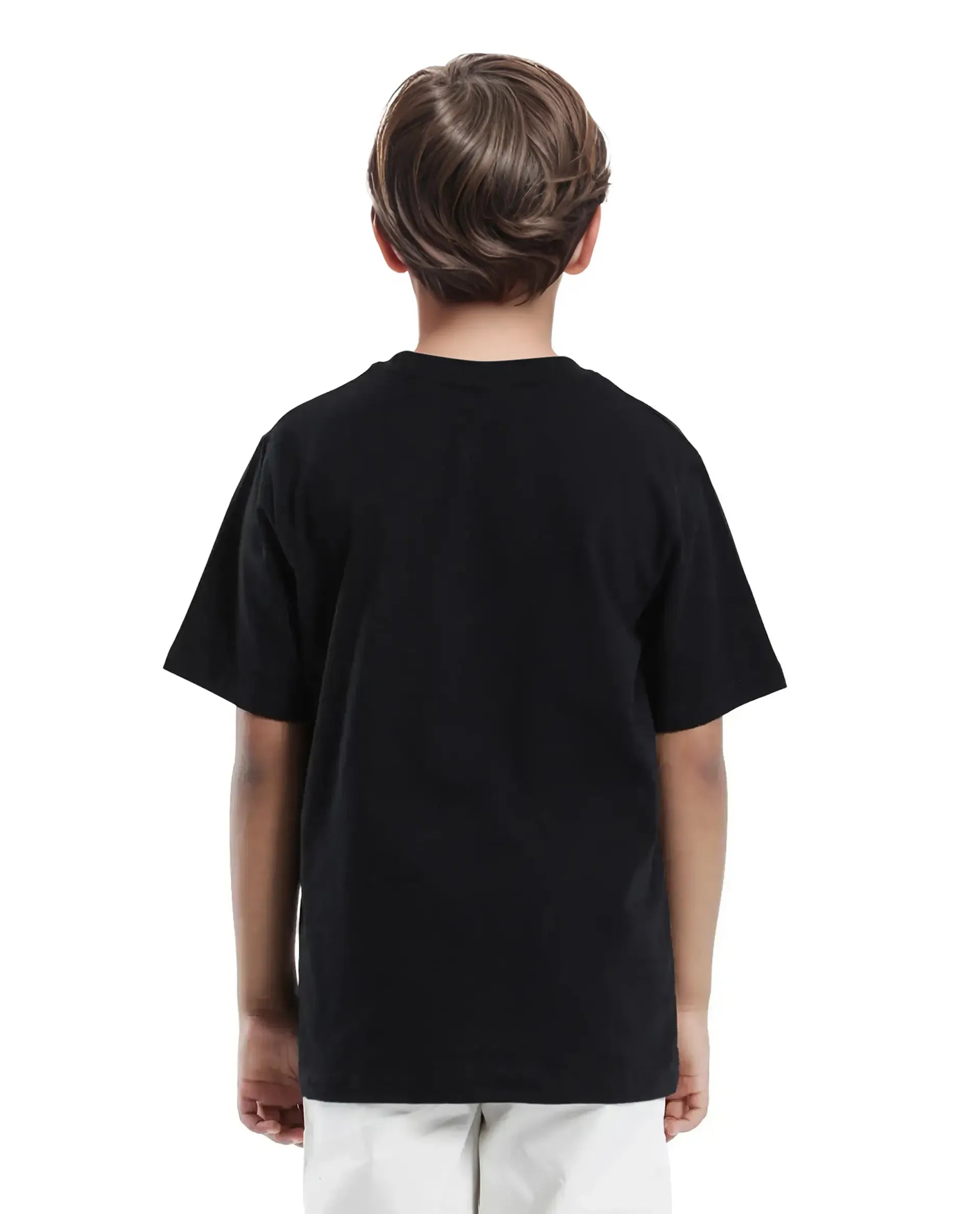 Rare Ones Kids Orbo Black Cotton Blend Half Sleeve Printed Regular Fit T-Shirt