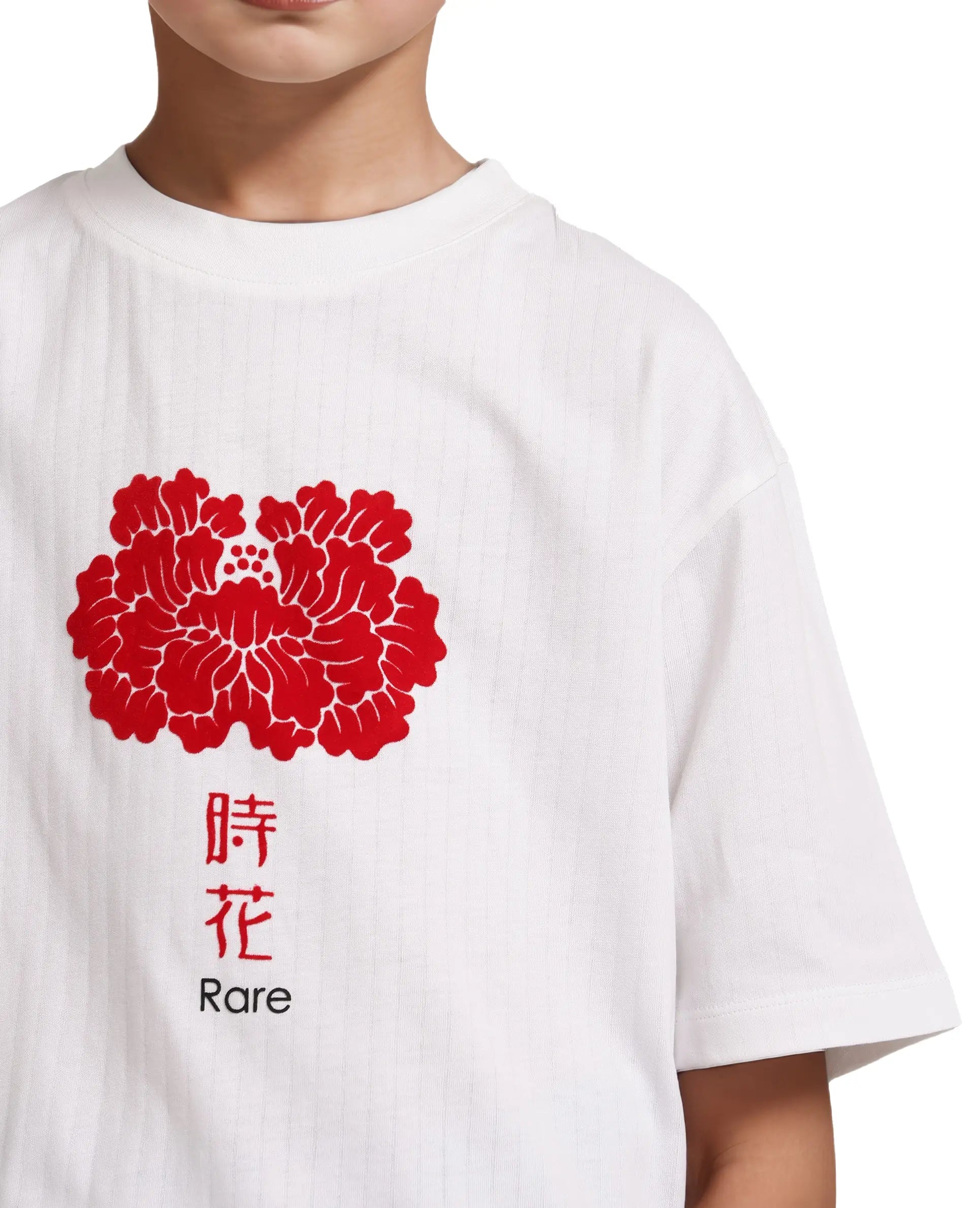 Rare Ones Kids Orel White Cotton Half Sleeves Oversized Fit Crew Neck Graphic Print T-Shirt