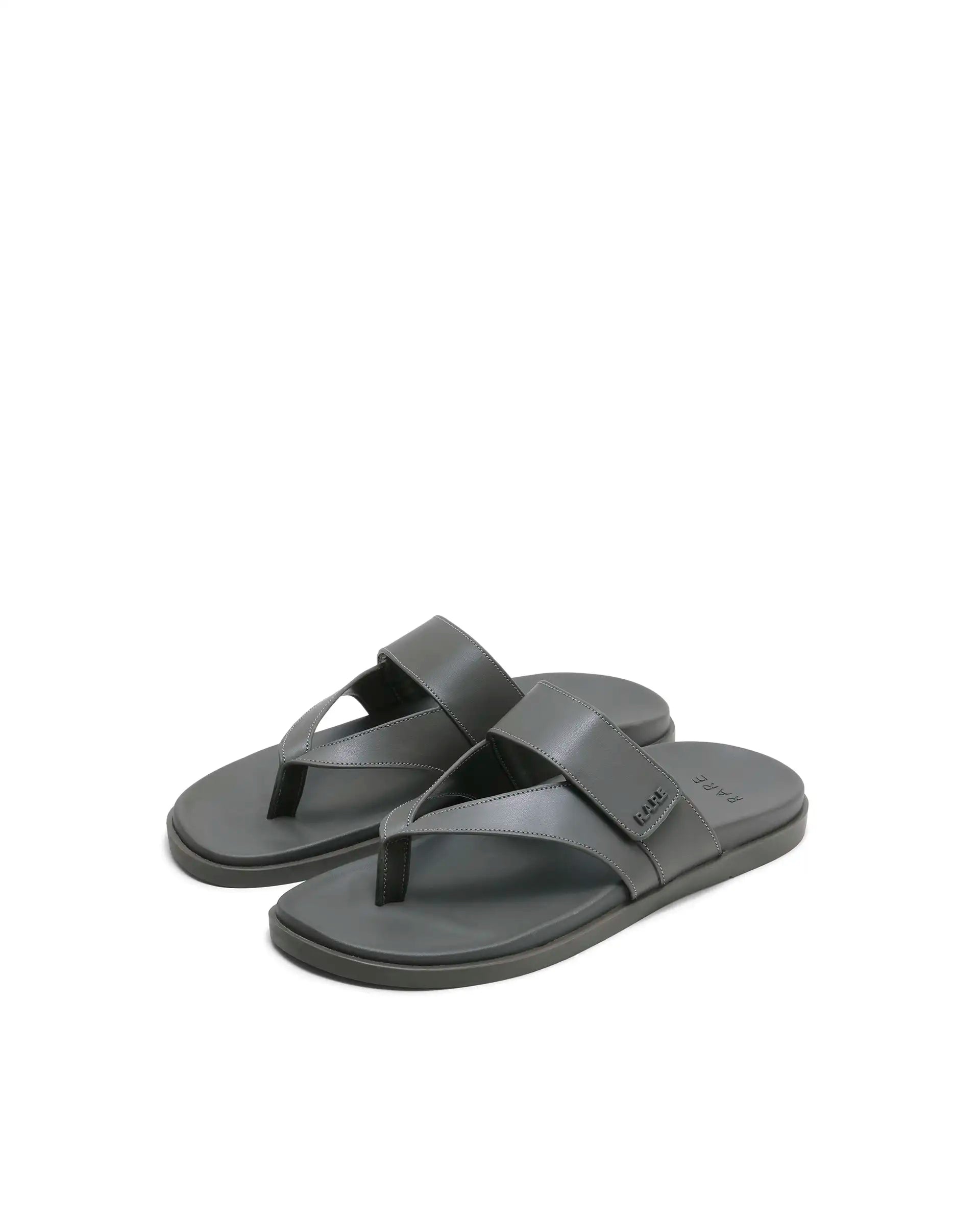 Rarez Men's Orin Olive Leather Upper Material TPR Sole Sandal