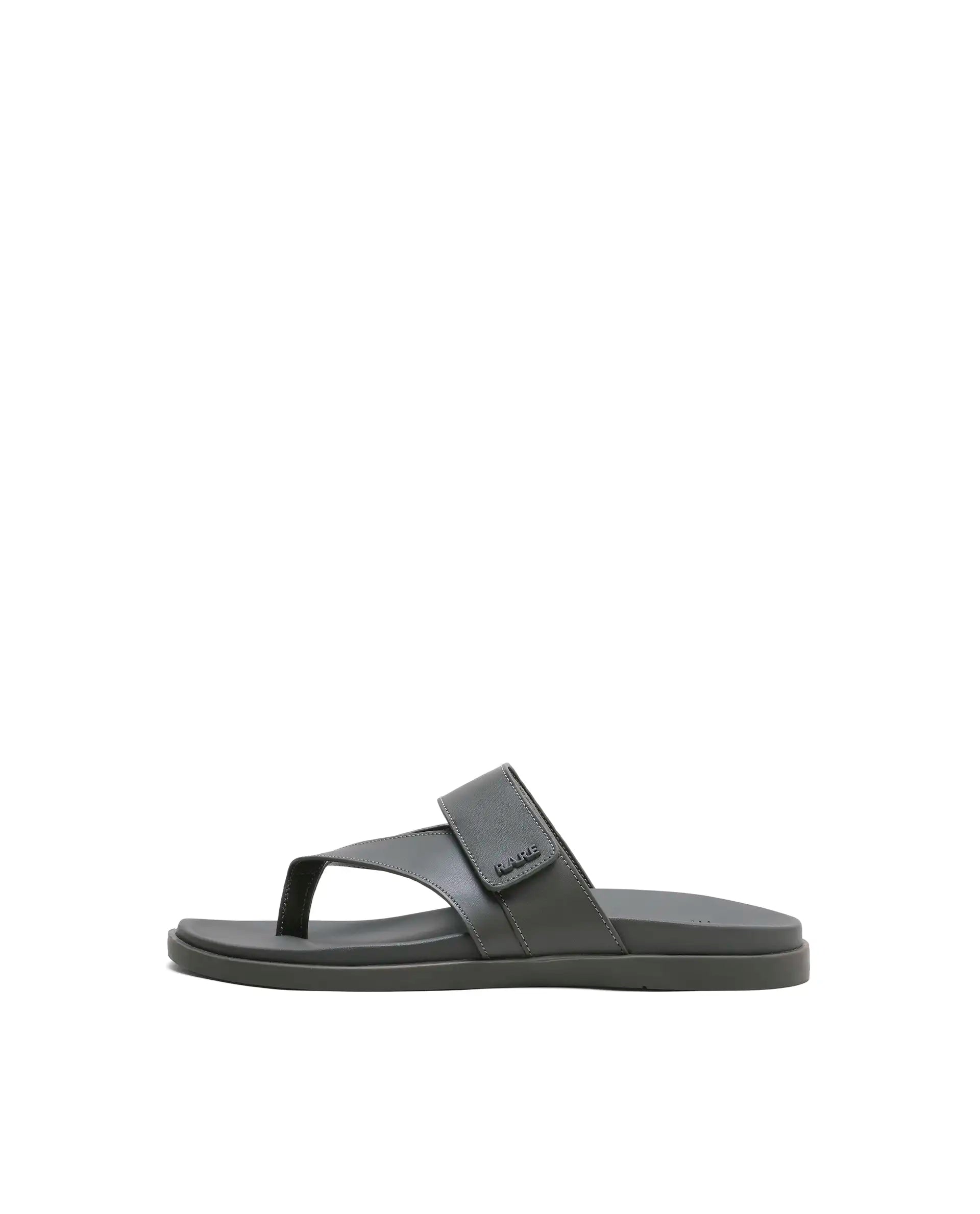 Rarez Men's Orin Olive Leather Upper Material TPR Sole Sandal