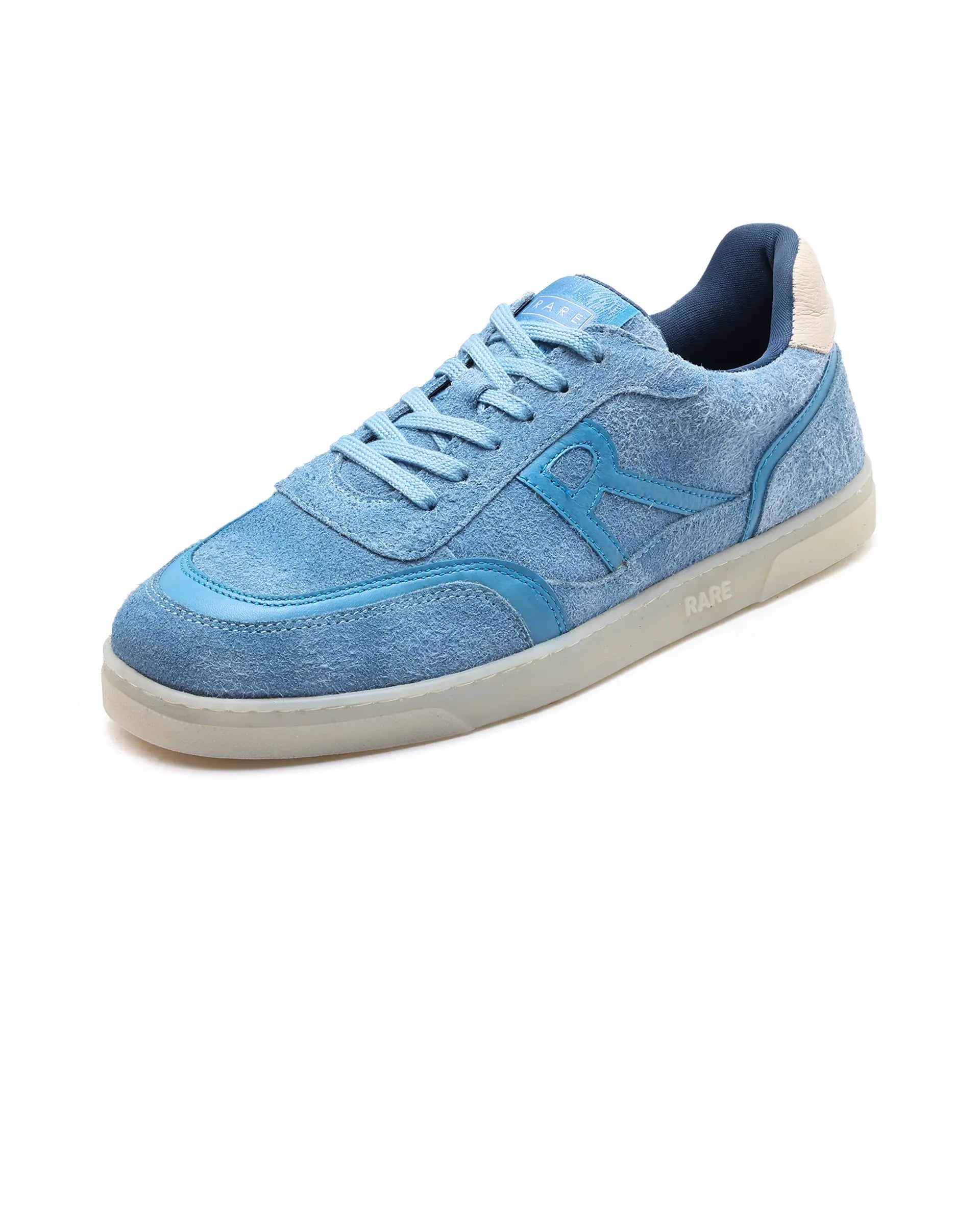 Rare Rabbit Men Orla Blue Lace-Up Closure Suede Sneaker