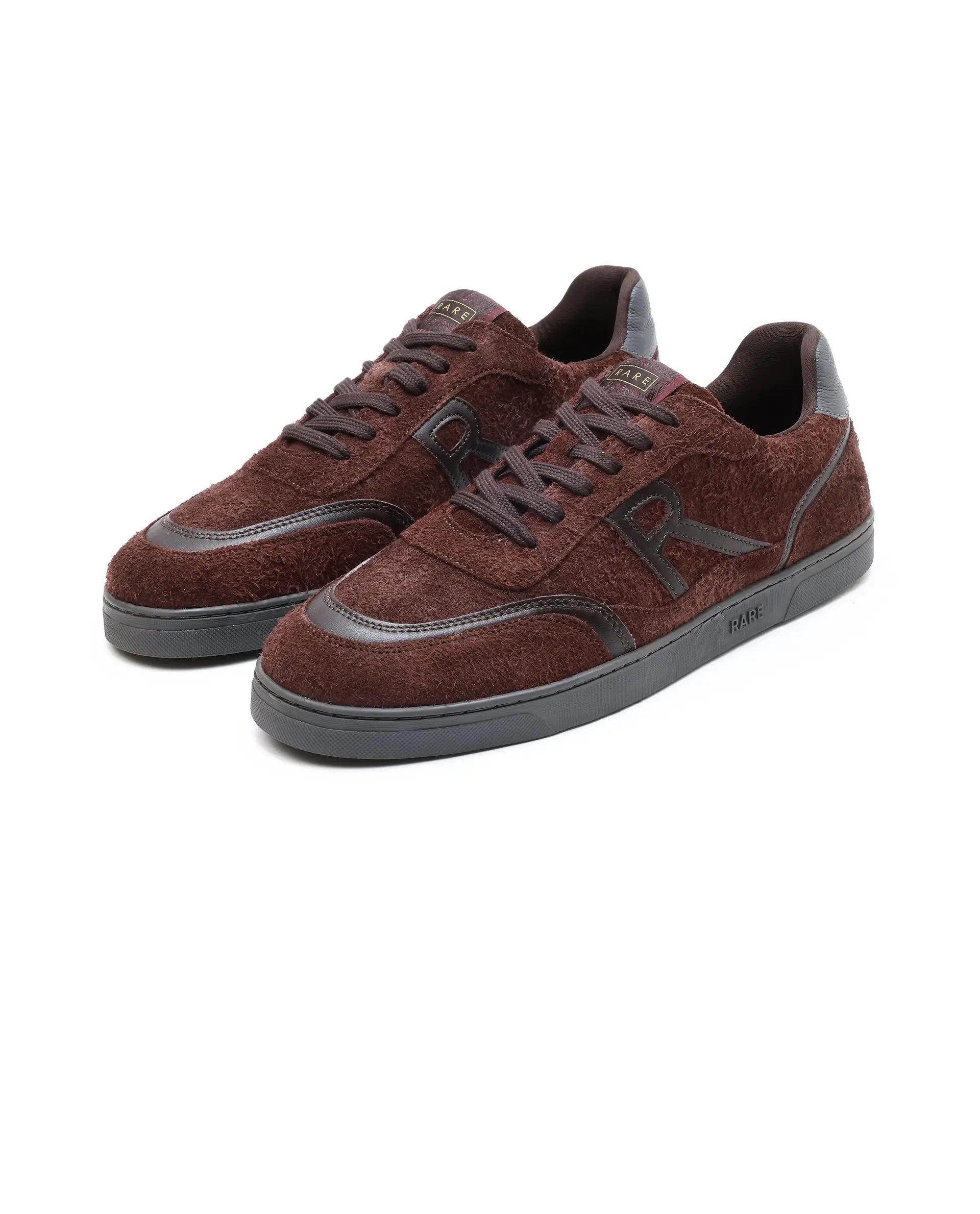 Rare Rabbit Men Orla Burgundy Lace-Up Closure Suede Sneaker