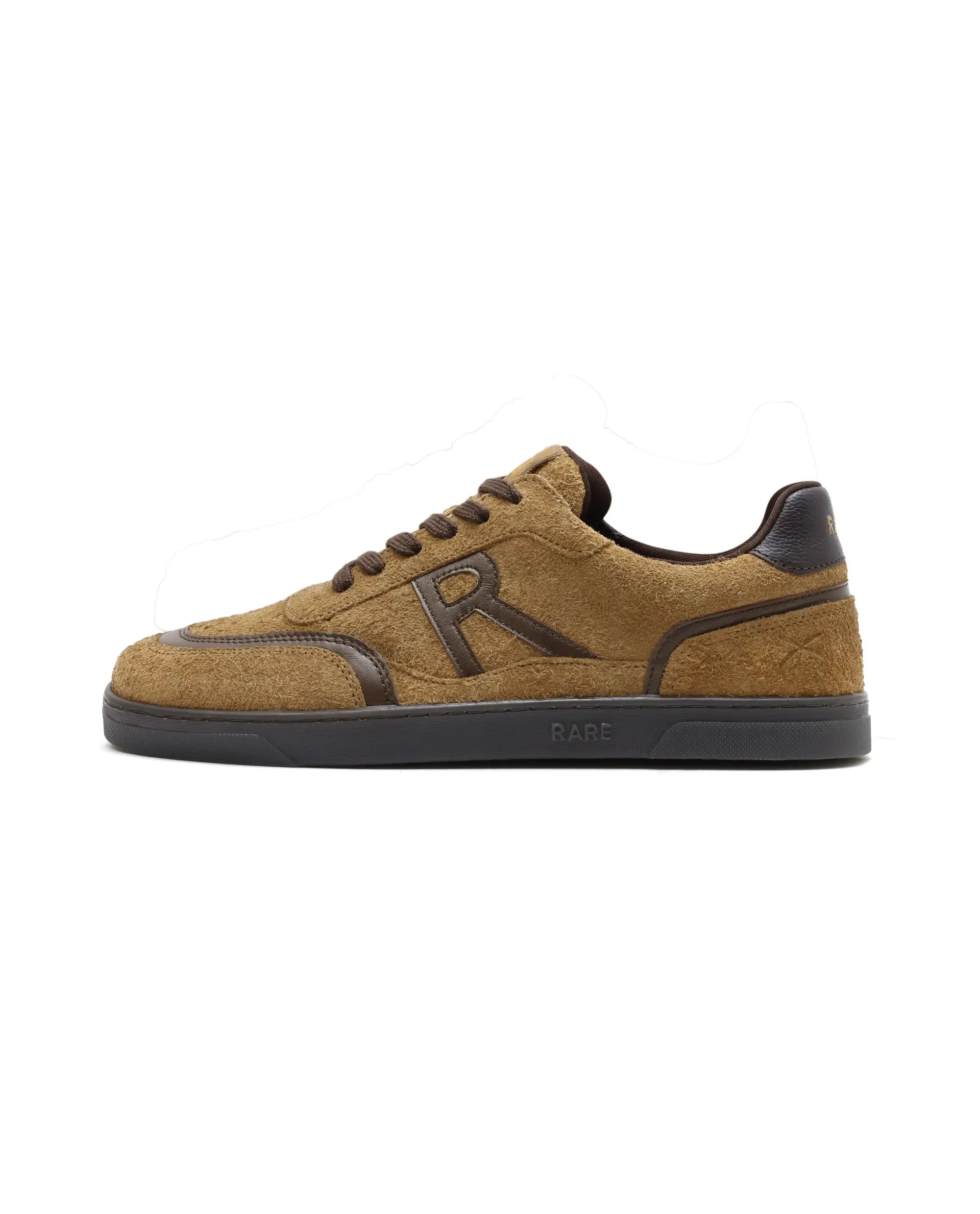 Rare Rabbit Men Orla Camel Lace-Up Closure Suede Sneaker