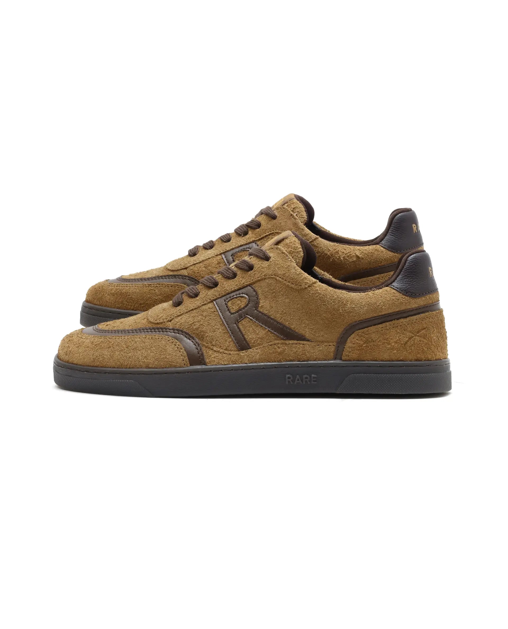 Rare Rabbit Men Orla Camel Lace-Up Closure Suede Sneaker