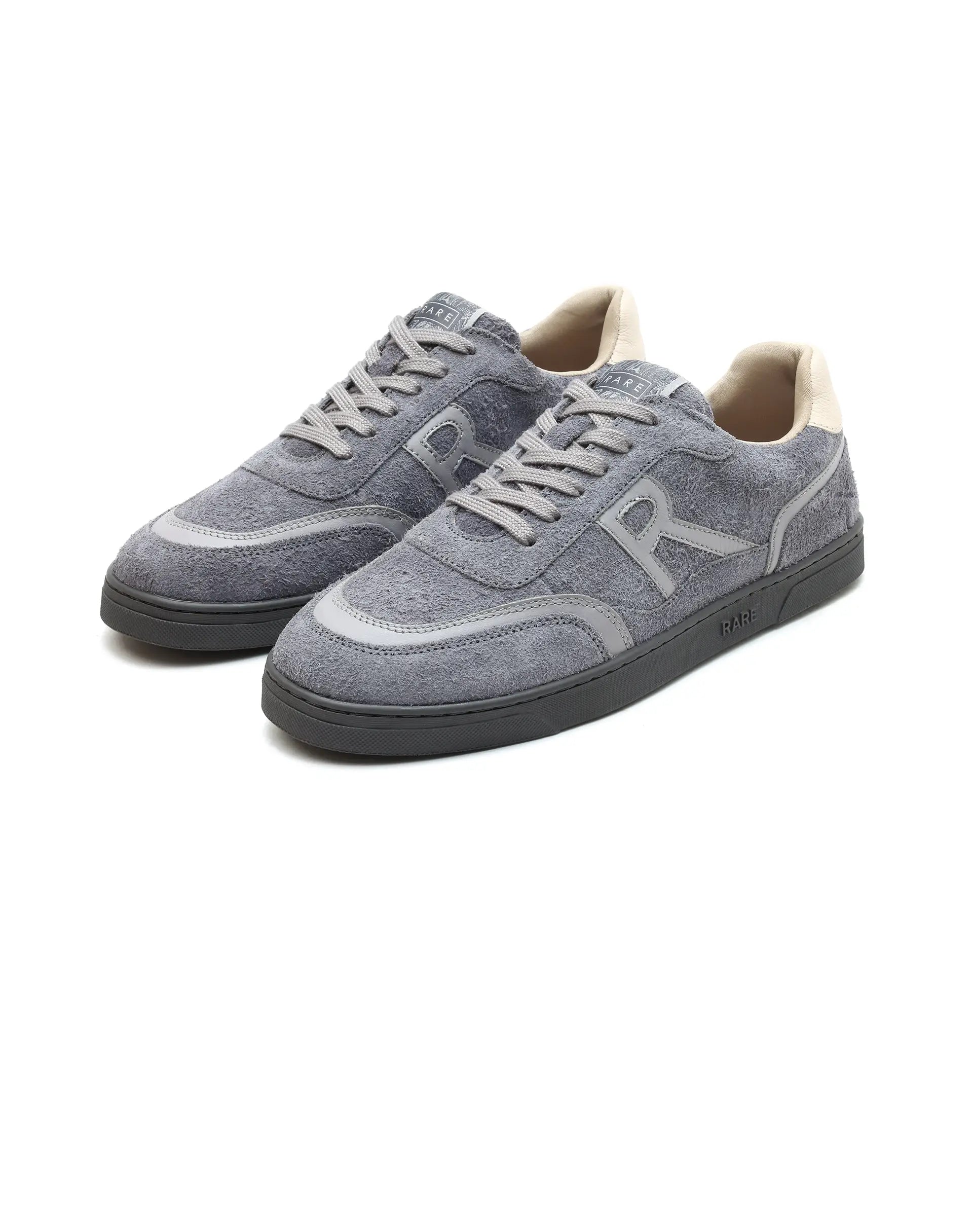 Rare Rabbit Men Orla Grey Lace-Up Closure Suede Sneaker