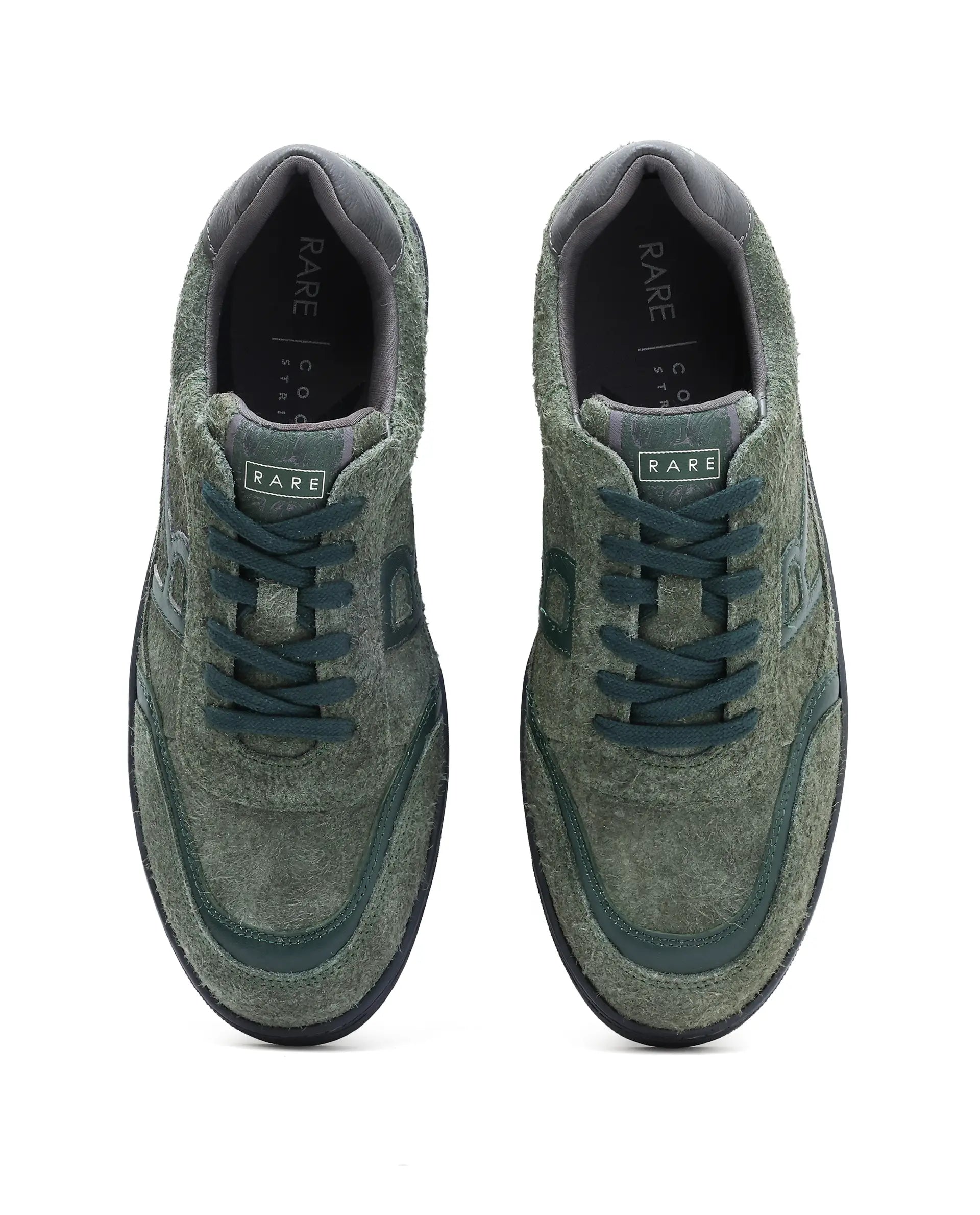 Rare Rabbit Men Orla Olive Lace-Up Closure Suede Sneaker
