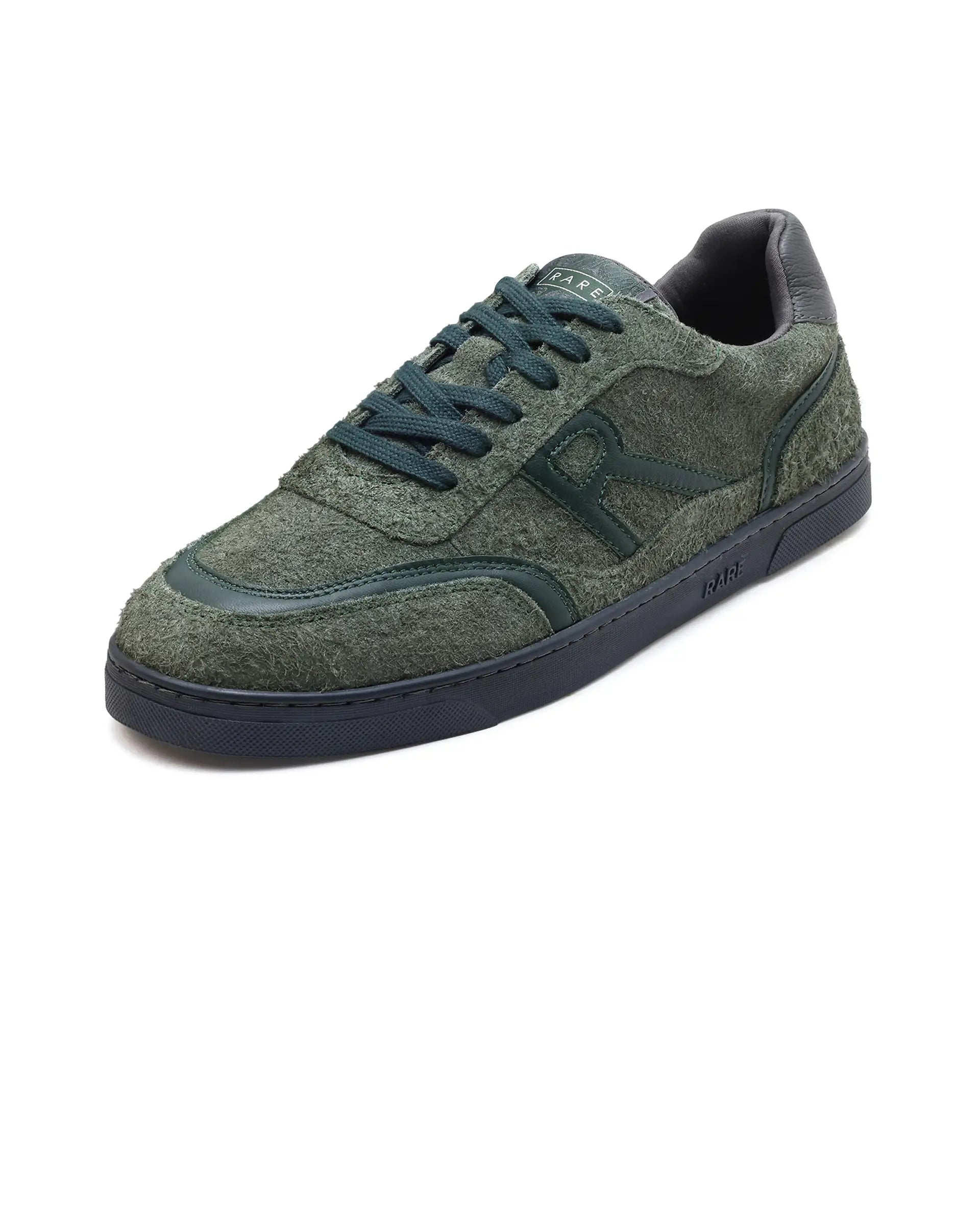 Rare Rabbit Men Orla Olive Lace-Up Closure Suede Sneaker