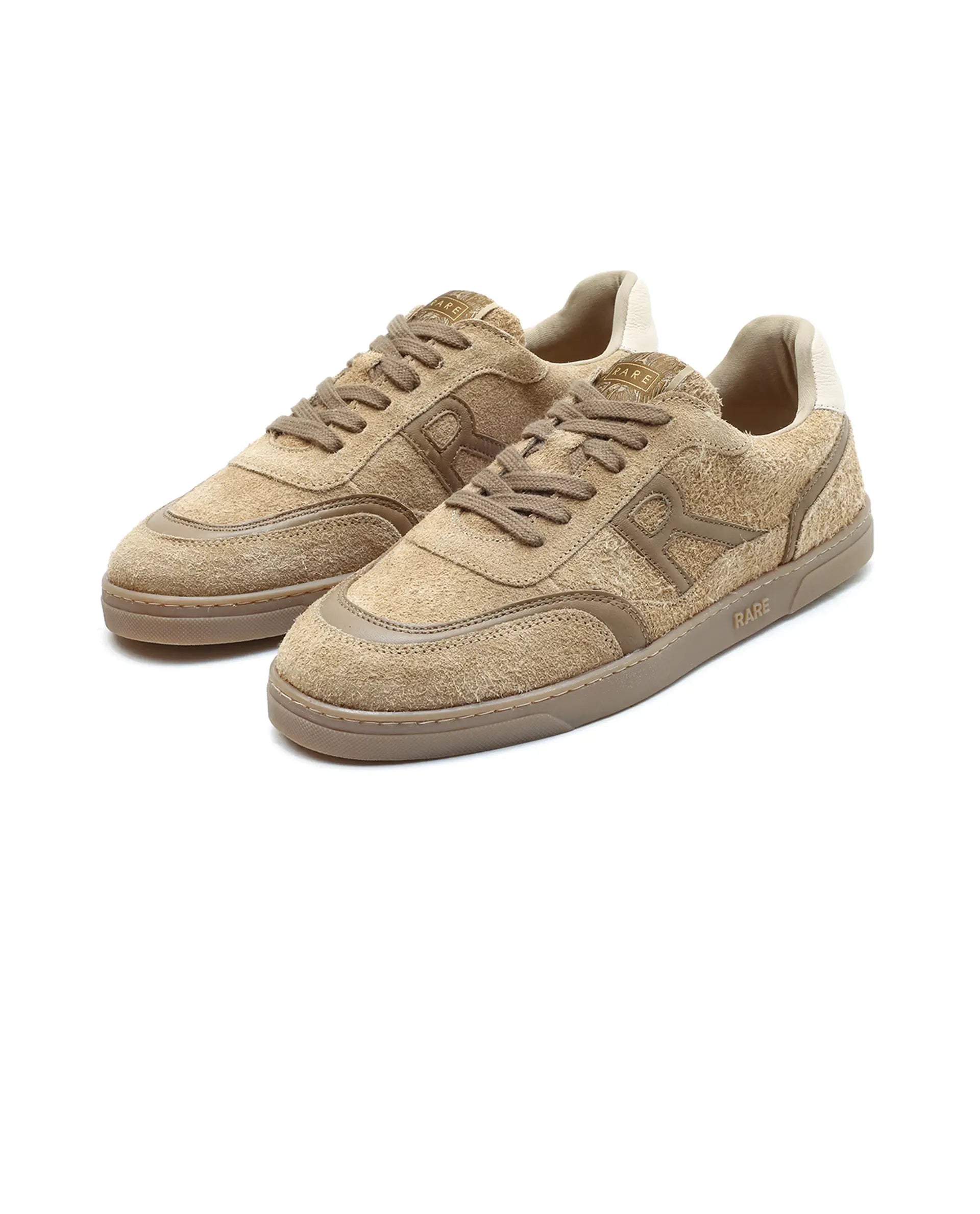 Rare Rabbit Men Orla Beige Lace-Up Closure Suede Sneaker