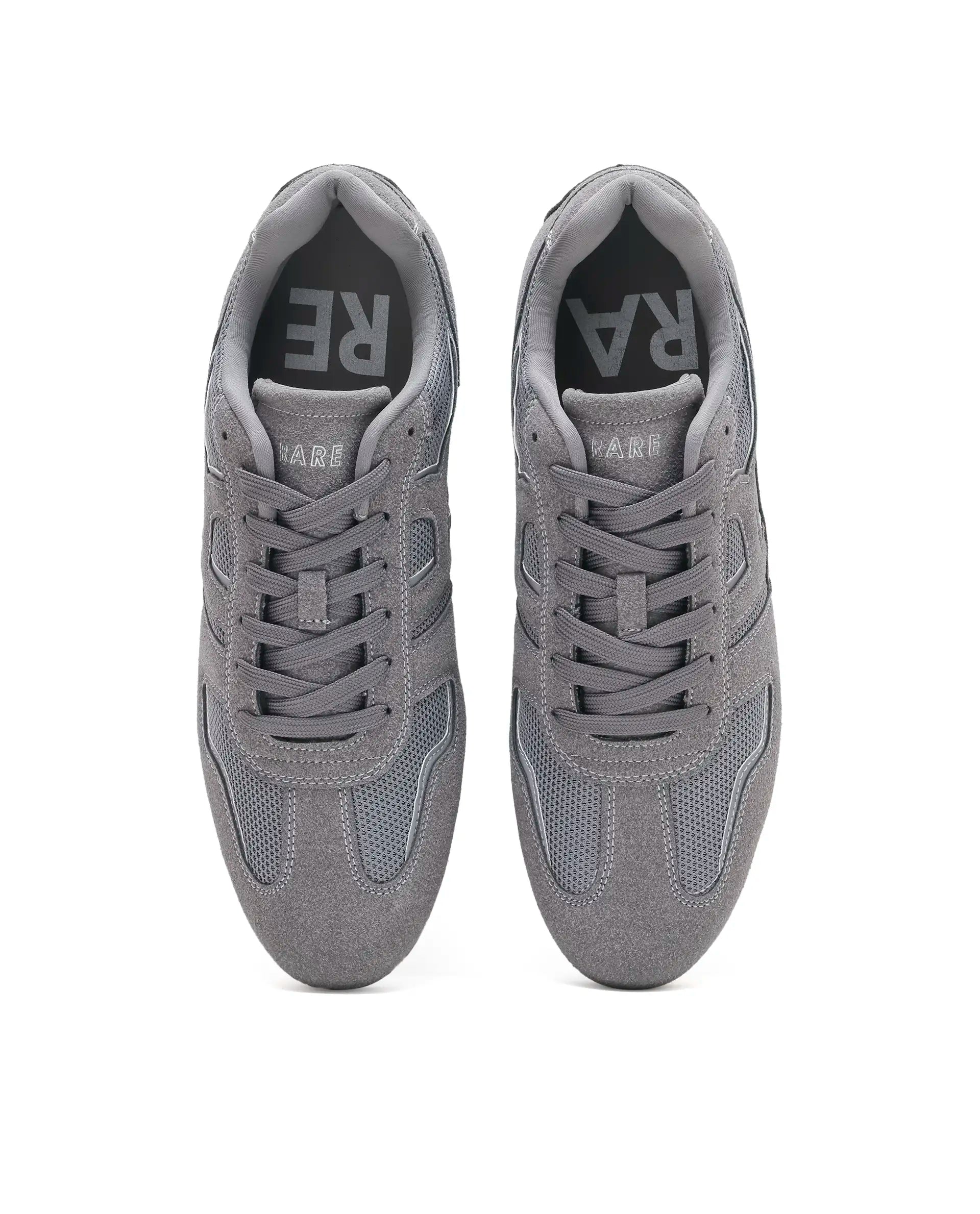 Rarez Mens Otimo-M Light Grey Micro Suede Sneaker