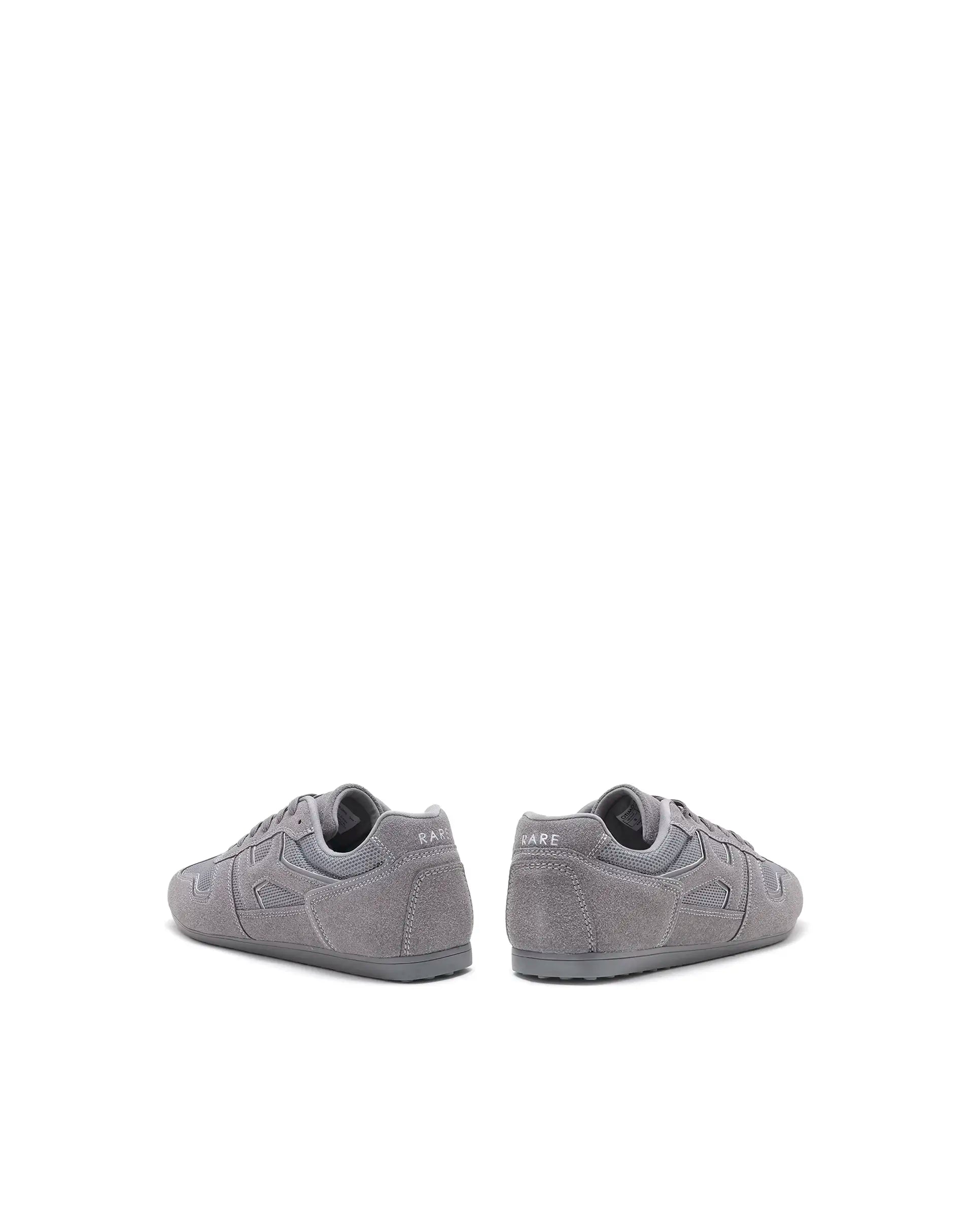 Rarez Mens Otimo-M Light Grey Micro Suede Sneaker