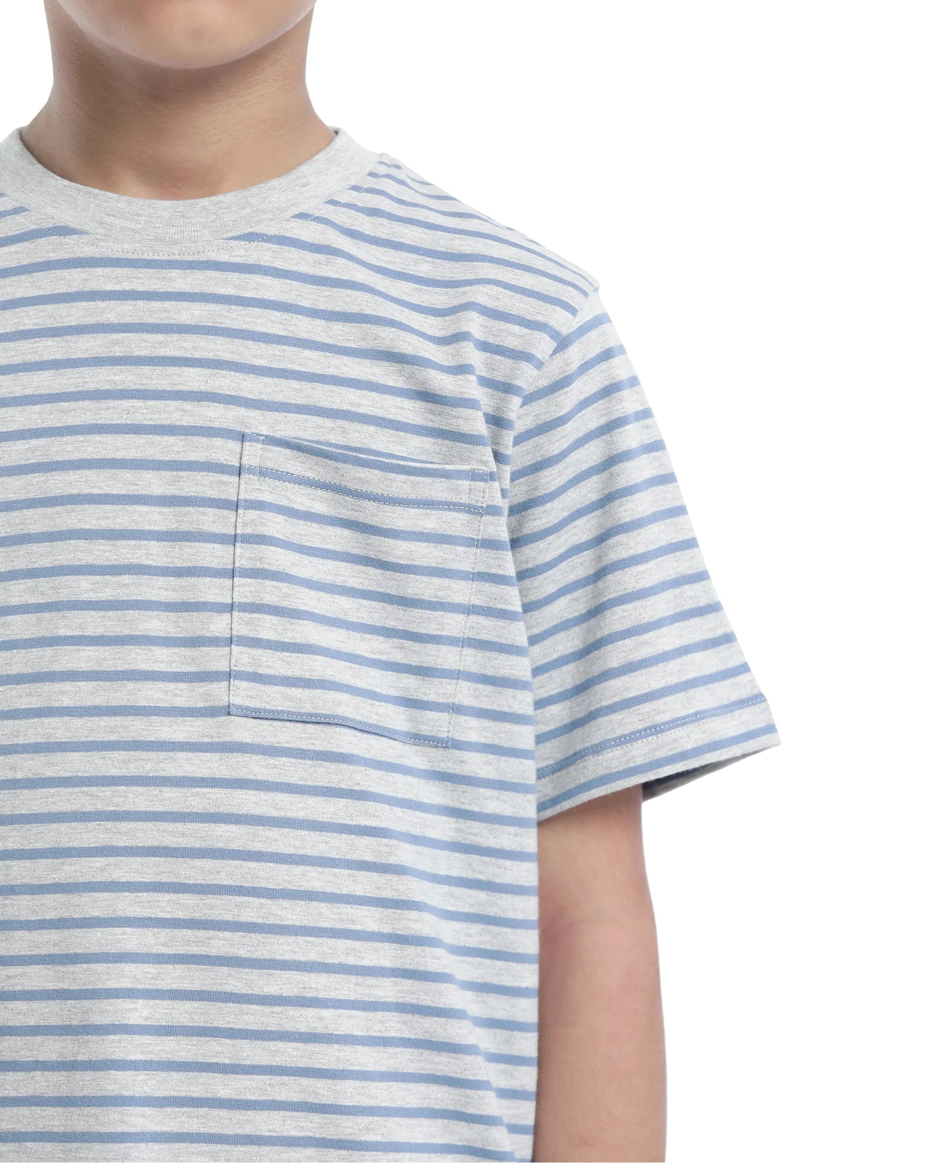 Rare Ones Kids Oto-4 Maroon,Dusky Blue Cotton Half Sleeve Striped Slip-On Closure Regular Fit T-Shirt (Pack Of 2)