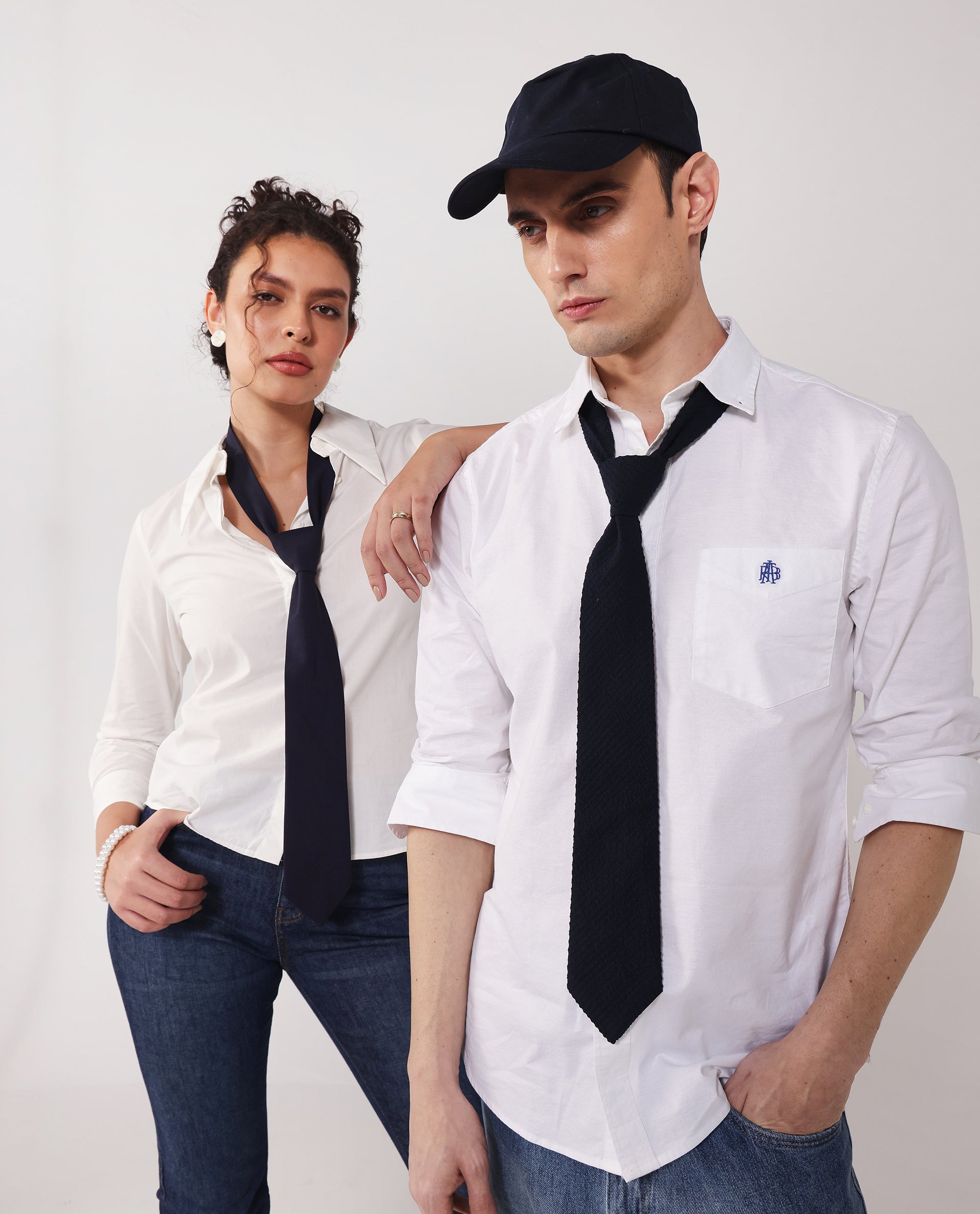 Rare Rabbit Men Oxob White Full Sleeve Collared Neck Button Closure Regular Fit Plain Shirt