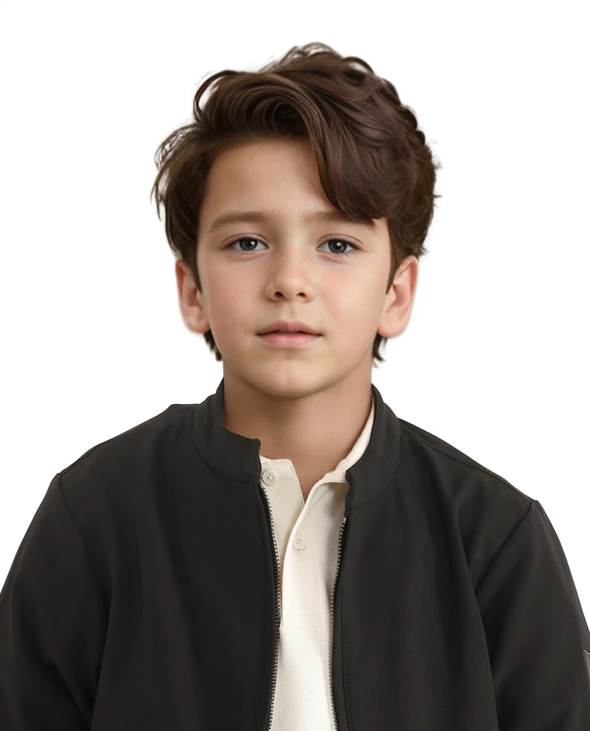 Rare Ones Kids Ozack Black Cotton Zipper Full Sleeve Jacket