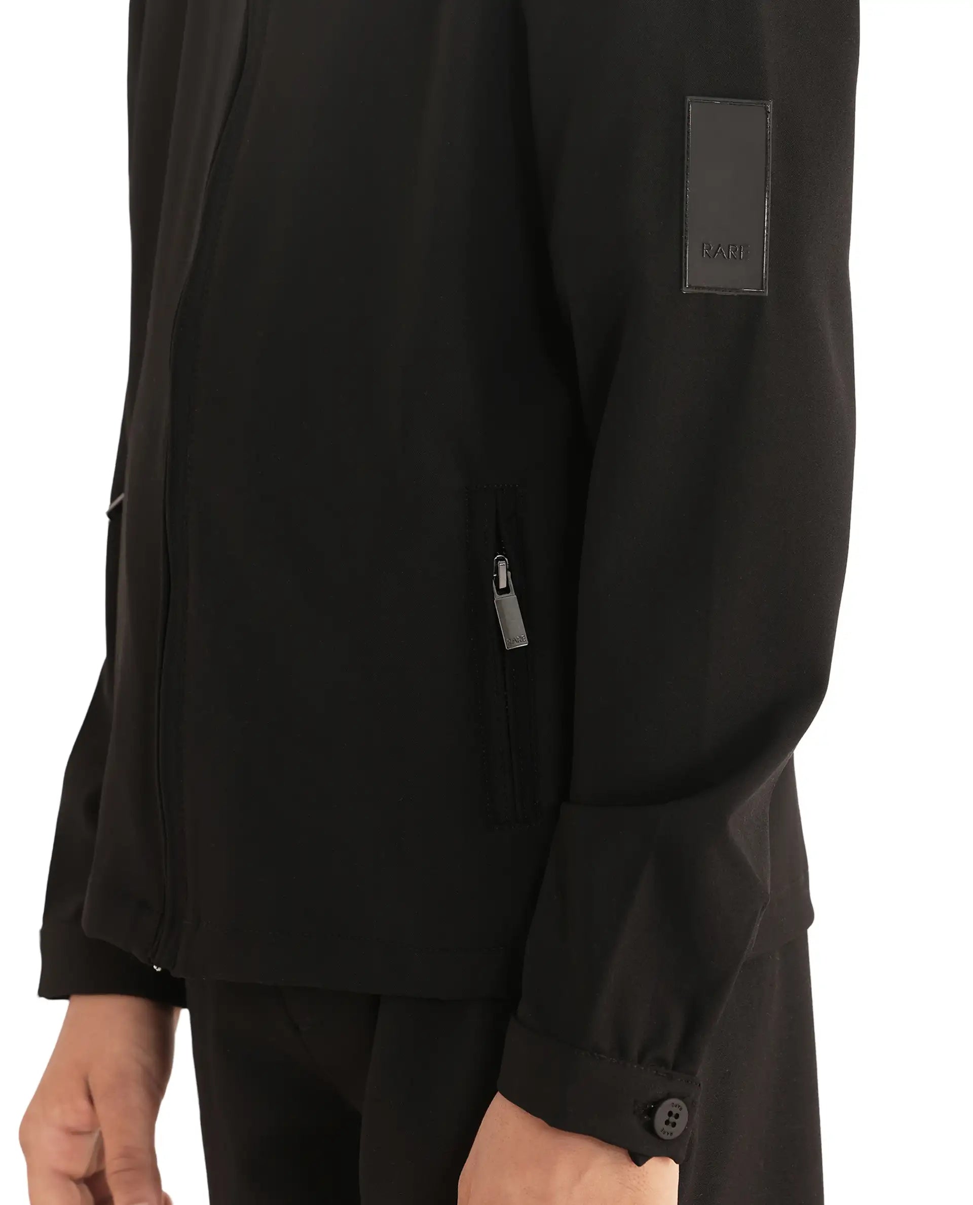 Rare Ones Kids Ozack Black Cotton Zipper Full Sleeve Jacket