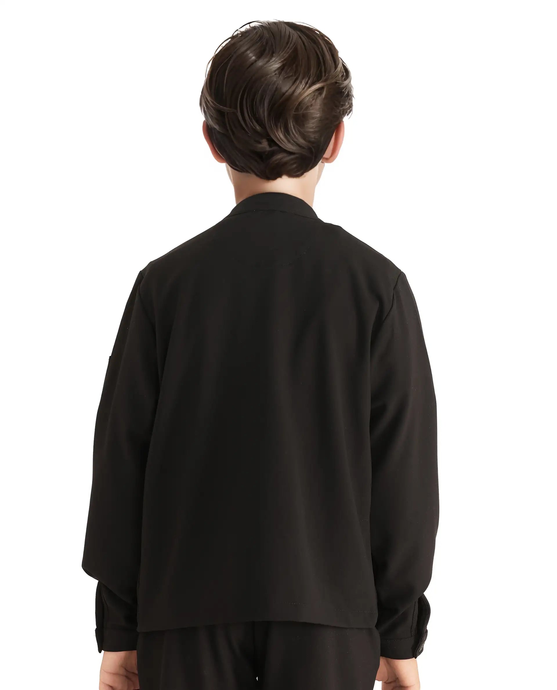 Rare Ones Kids Ozack Black Cotton Zipper Full Sleeve Jacket