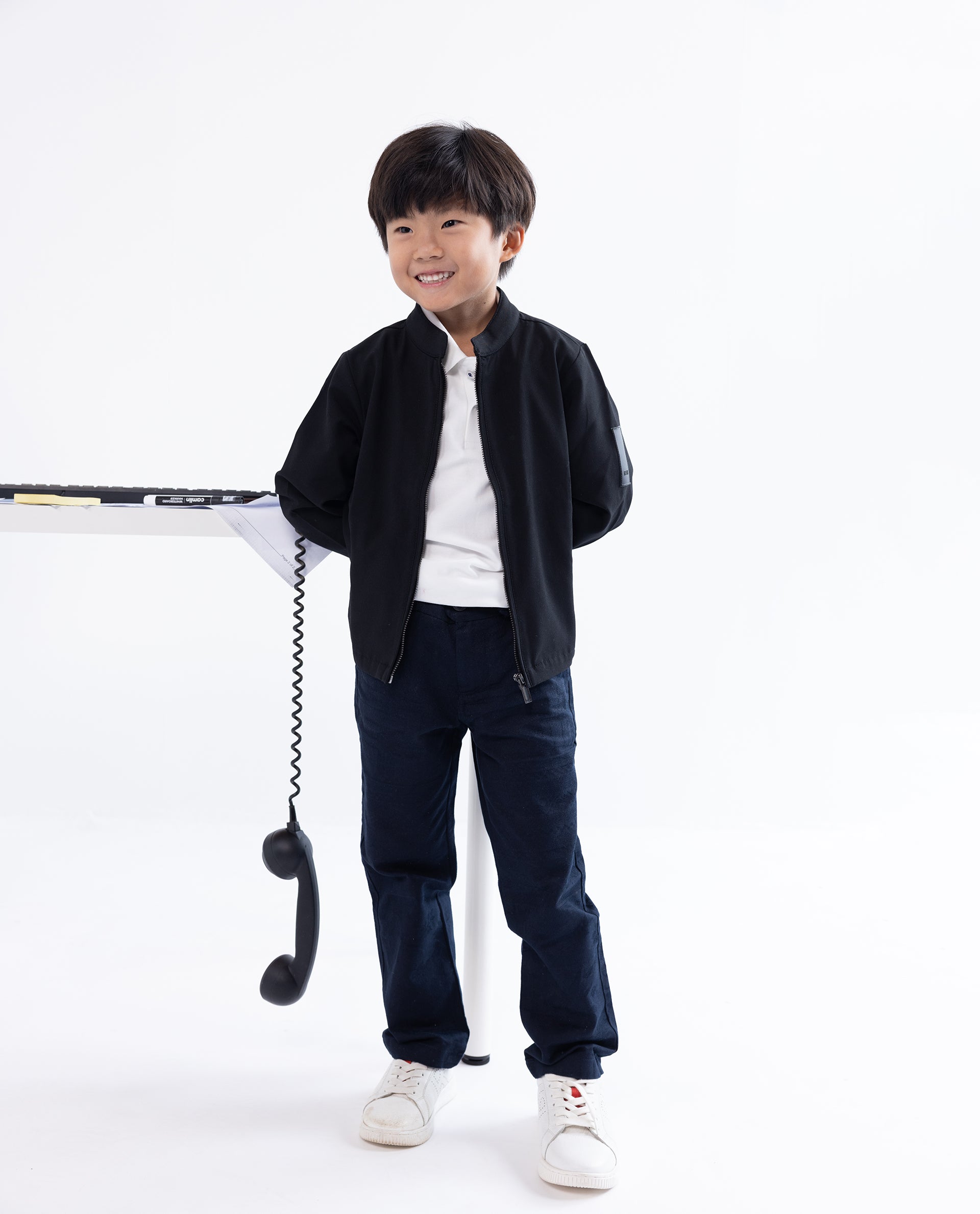 Rare Ones Kids Ozack Black Cotton Zipper Full Sleeve Jacket