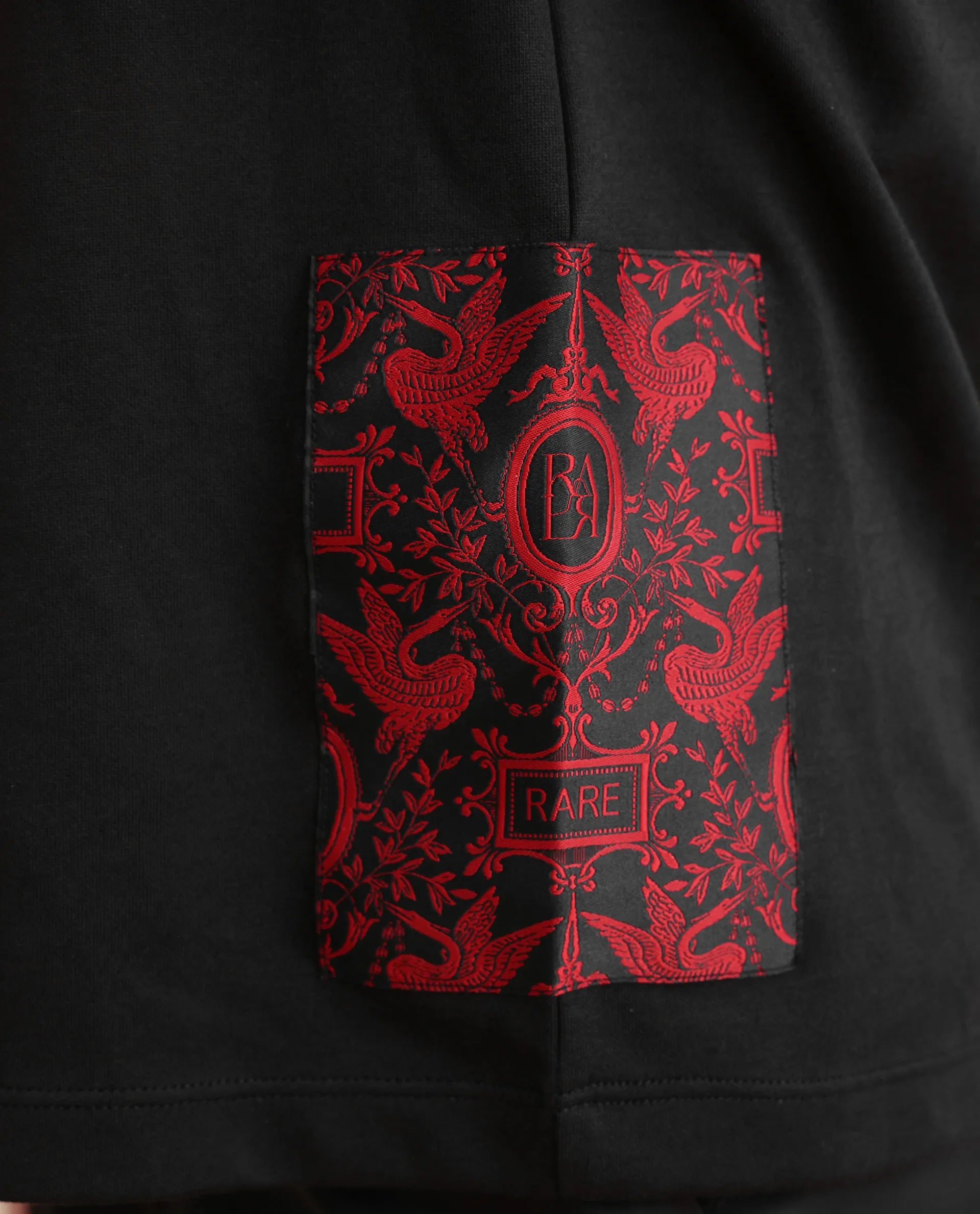 Rareism Women Pach Black Polyester Fabric Short Sleeve Relaxed Fit Plain T-Shirt