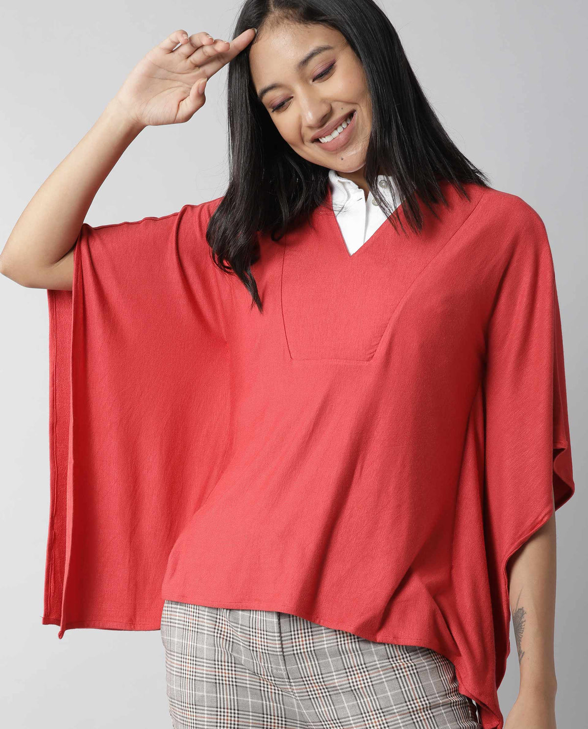 Rareism Women Pal Red Top Full Sleeves Solid