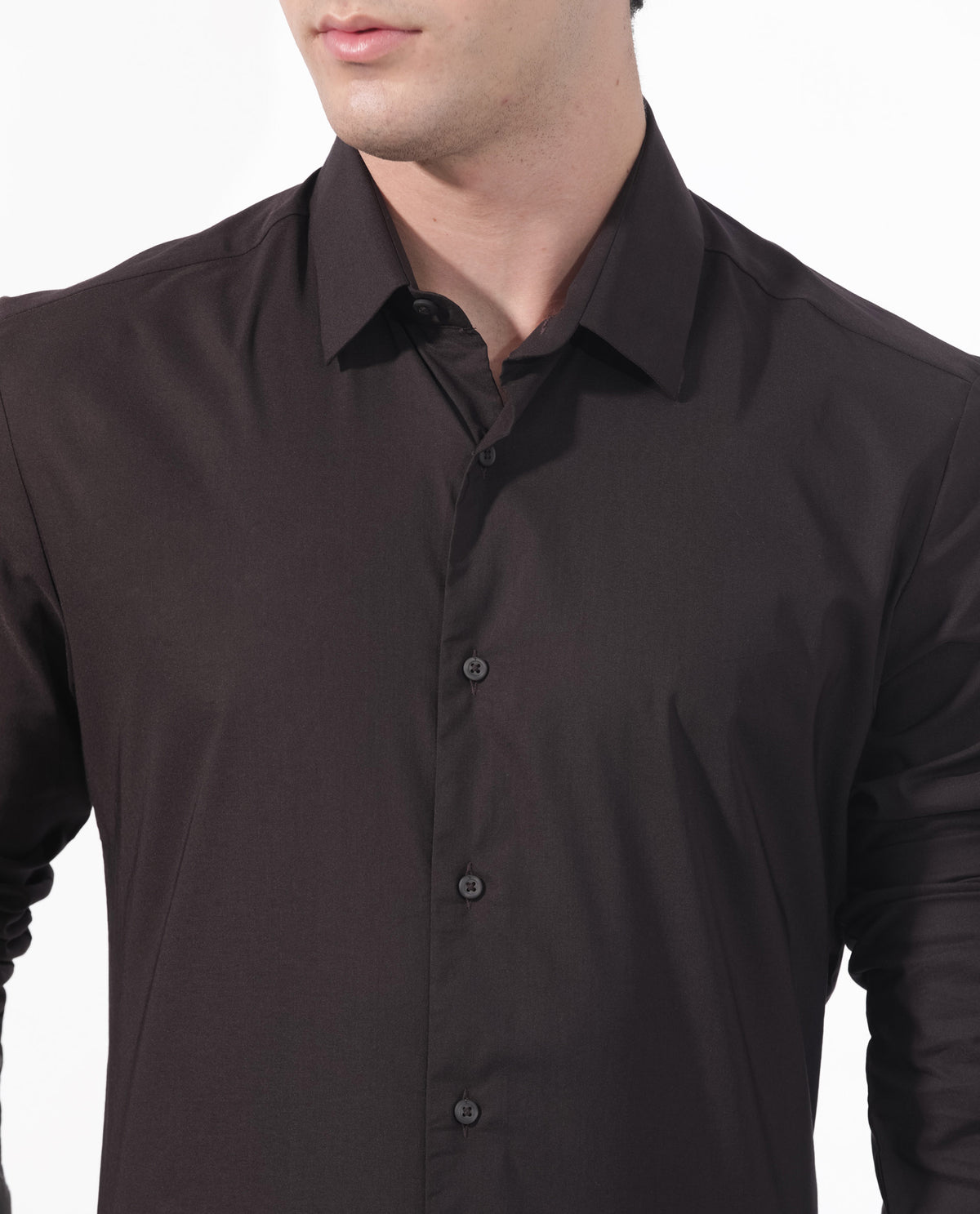 Rare Rabbit Men's Para Dark Maroon Cotton Fabric Full Sleeves Creaseless Solid Shirt