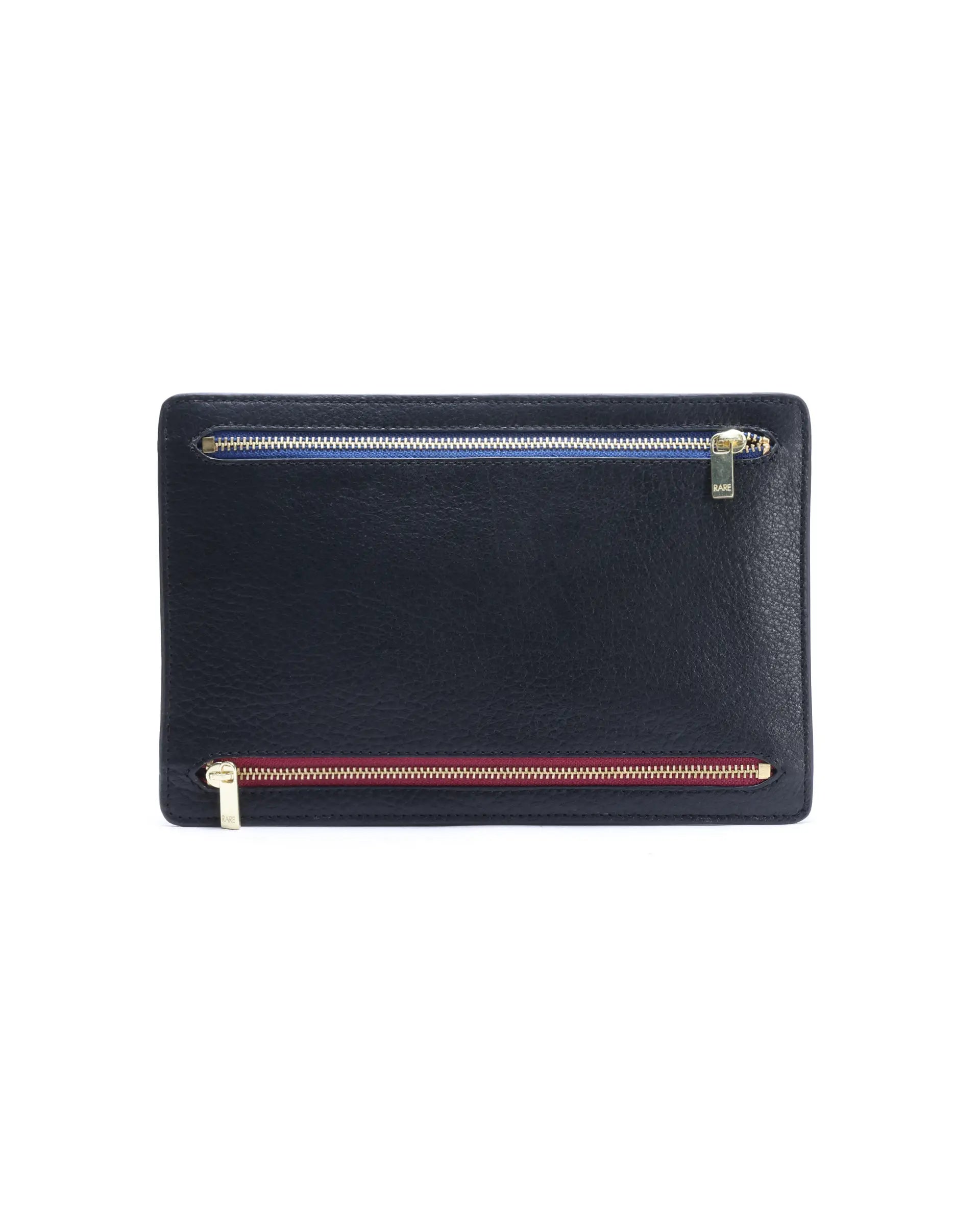 Rare Rabbit Men's Paspow Black Leather Passport Holder