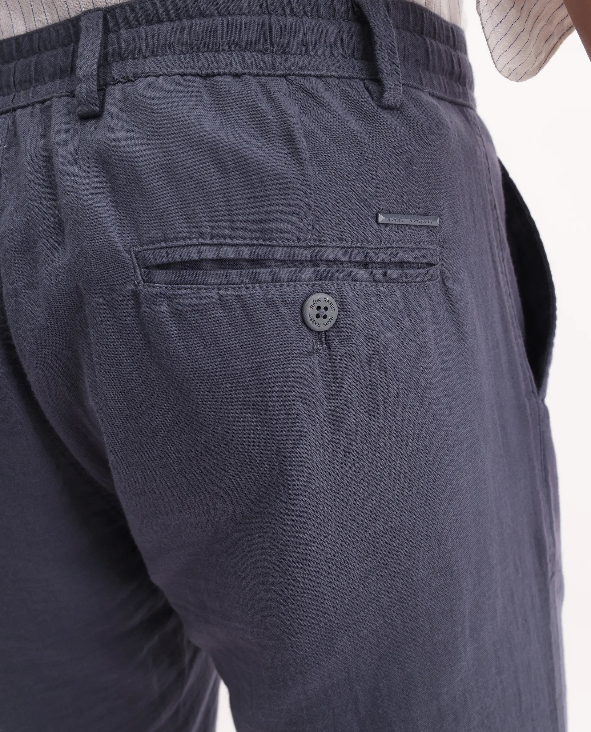 Rare Rabbit Men's Pastor 2 Dusky Purple Cotton Plain Regular Fit Trouser