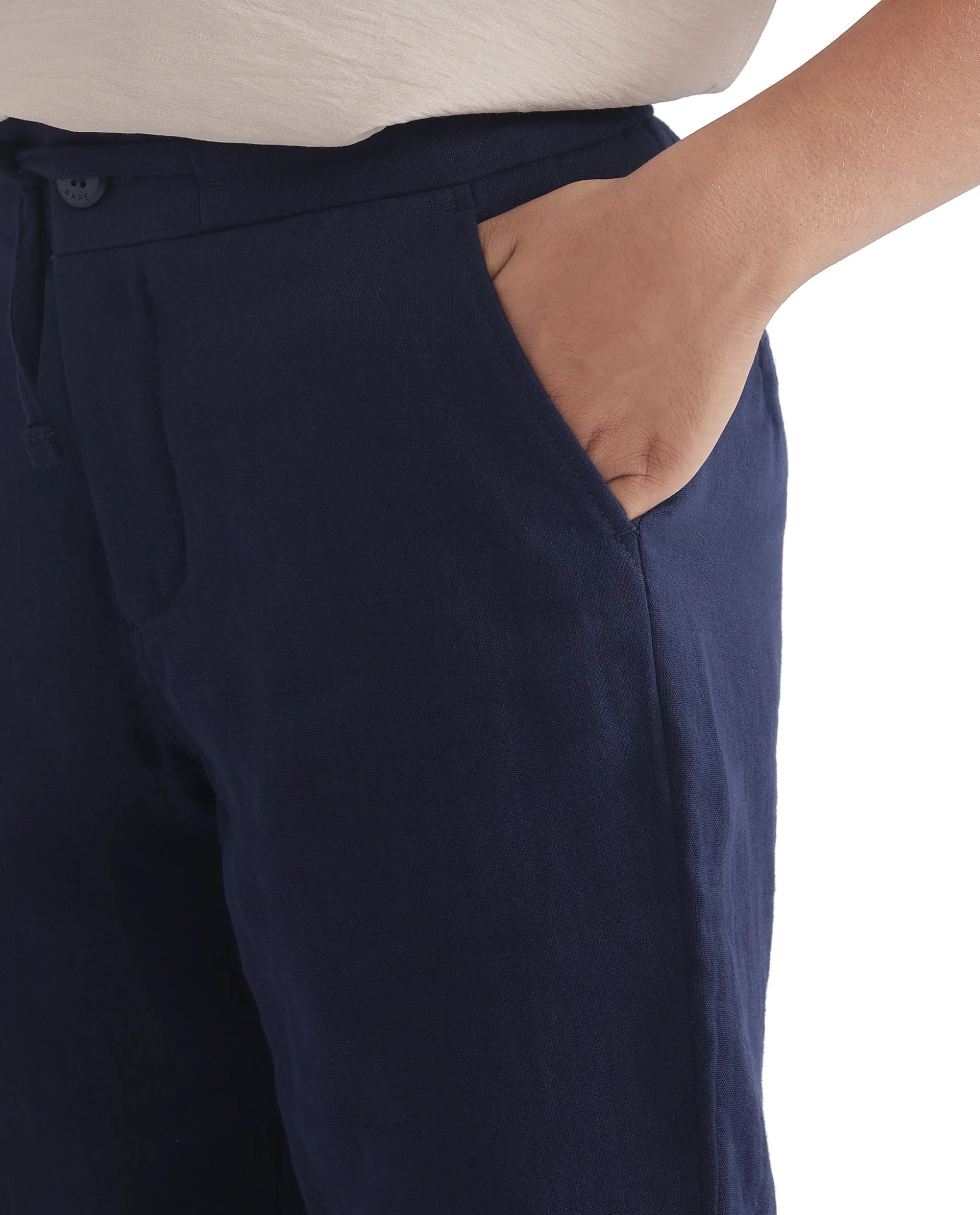 Rare Ones Kids Pastor-K Dark Navy Cotton Regular Fit Solid Trouser