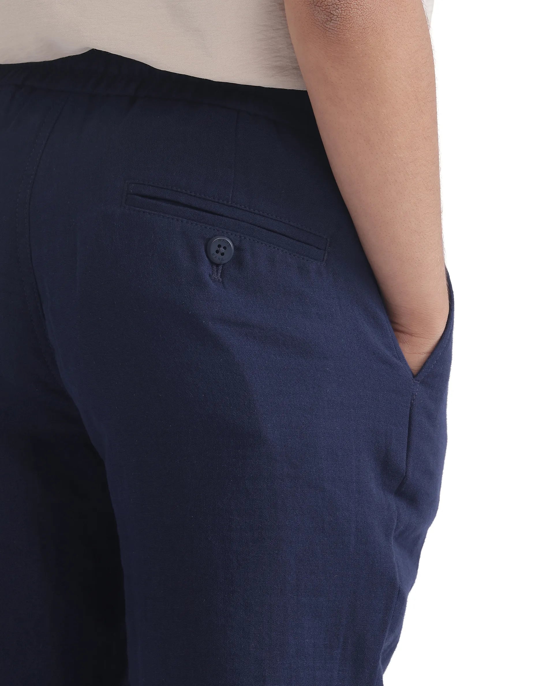 Rare Ones Kids Pastor-K Dark Navy Cotton Regular Fit Solid Trouser