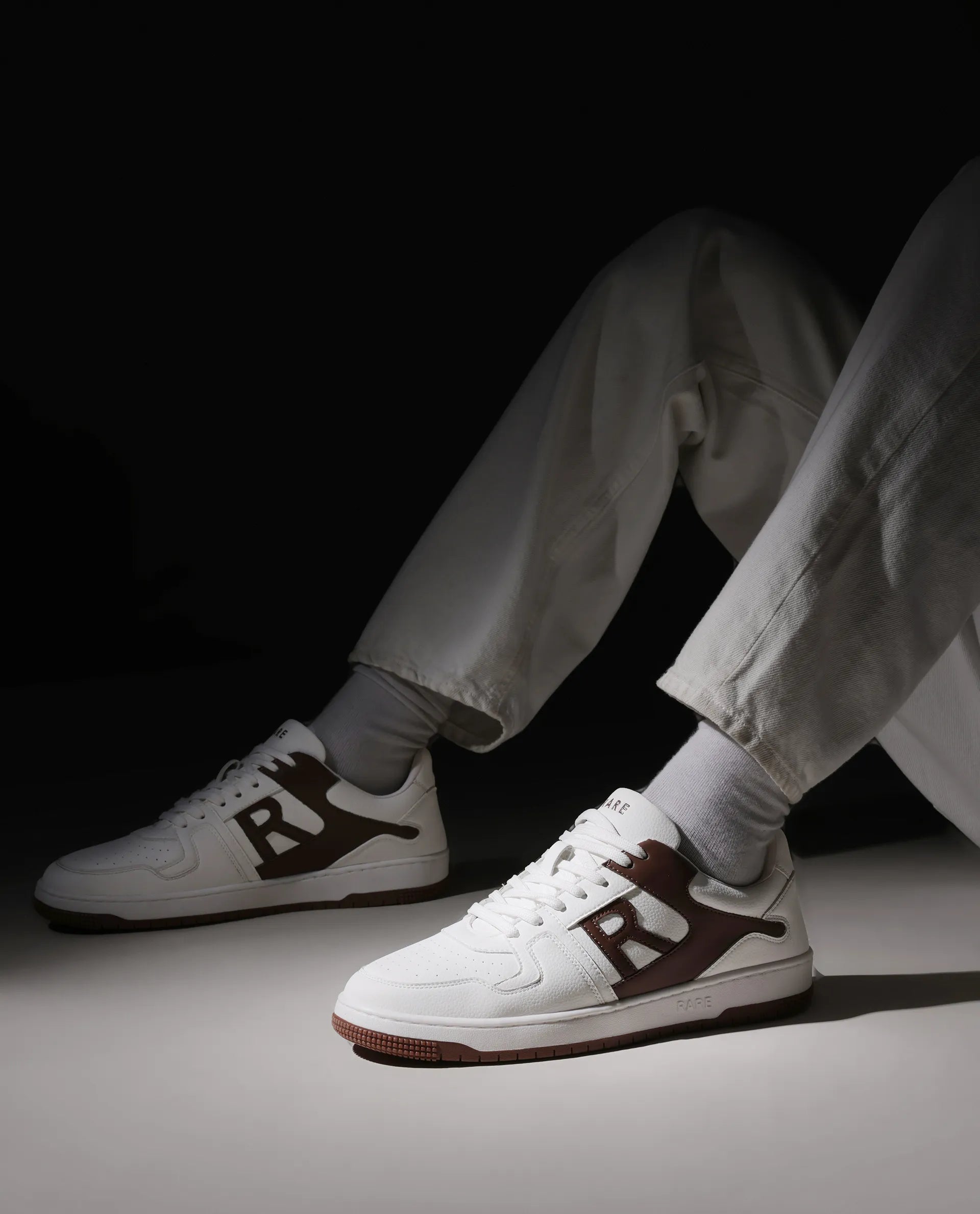 Rare Rabbit Men's Phantom Brown Micro Fiber Navy Causal Sneaker