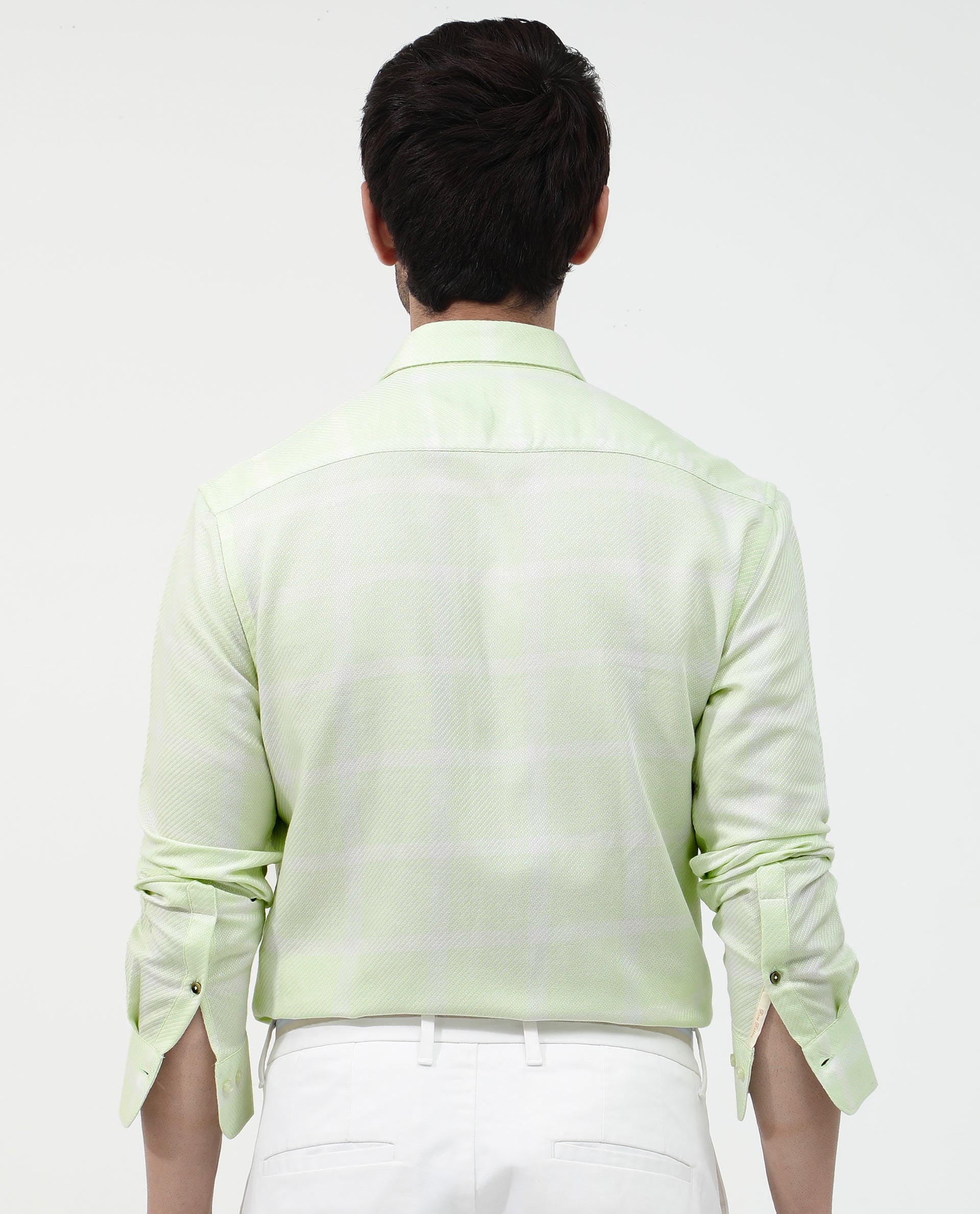 Rare Rabbit Mens Pierce Light Green Full Sleeve Cotton Checks Shirt