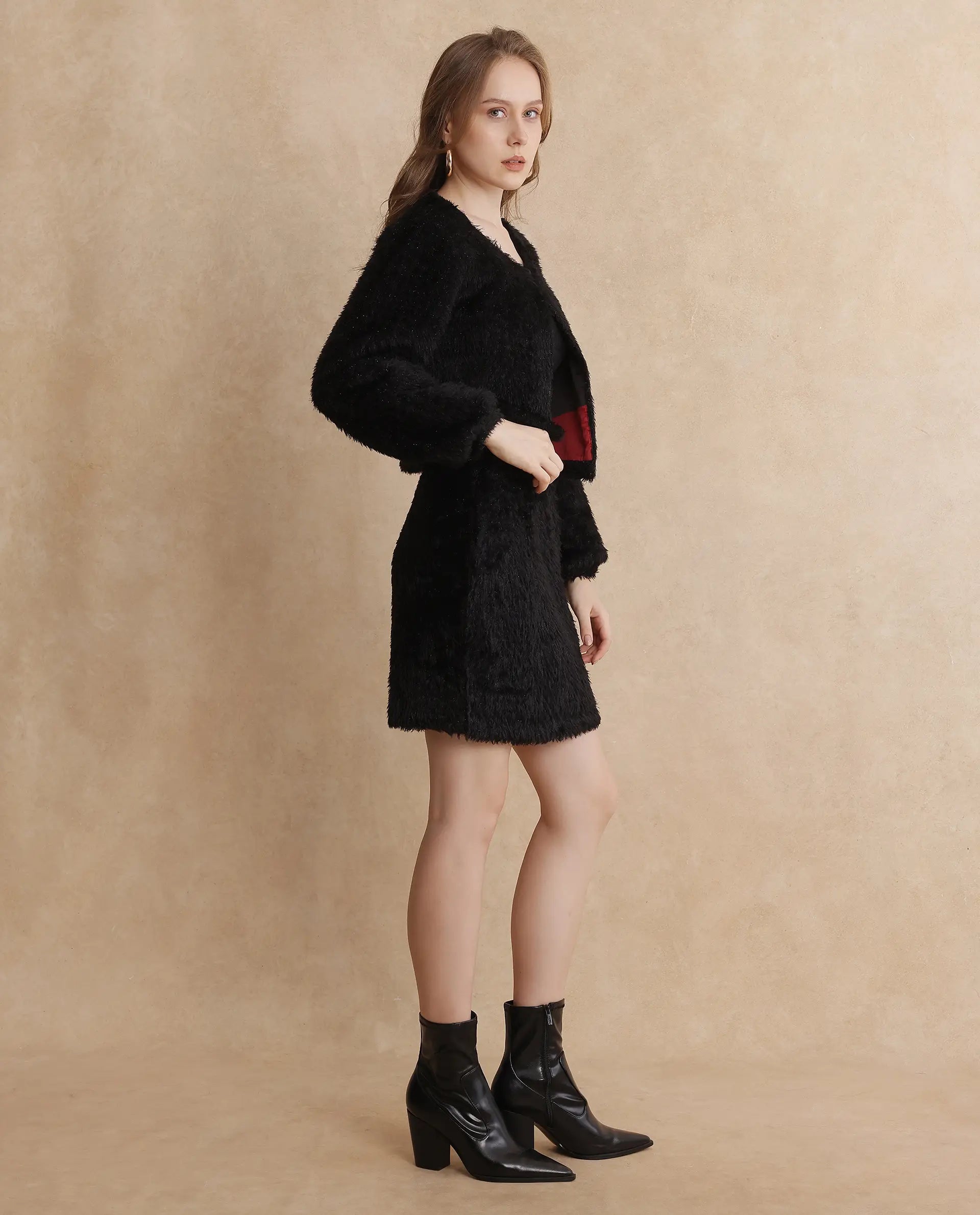 Rareism Women Pilxar Primary Black Jacket