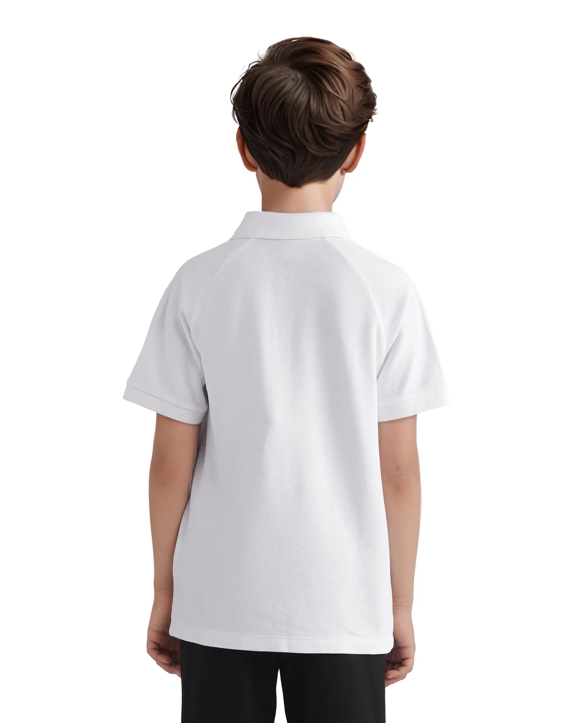 Rare Ones Kids Pinaco White Cotton Short Sleeve Tape Detailed Regular Fit Polo