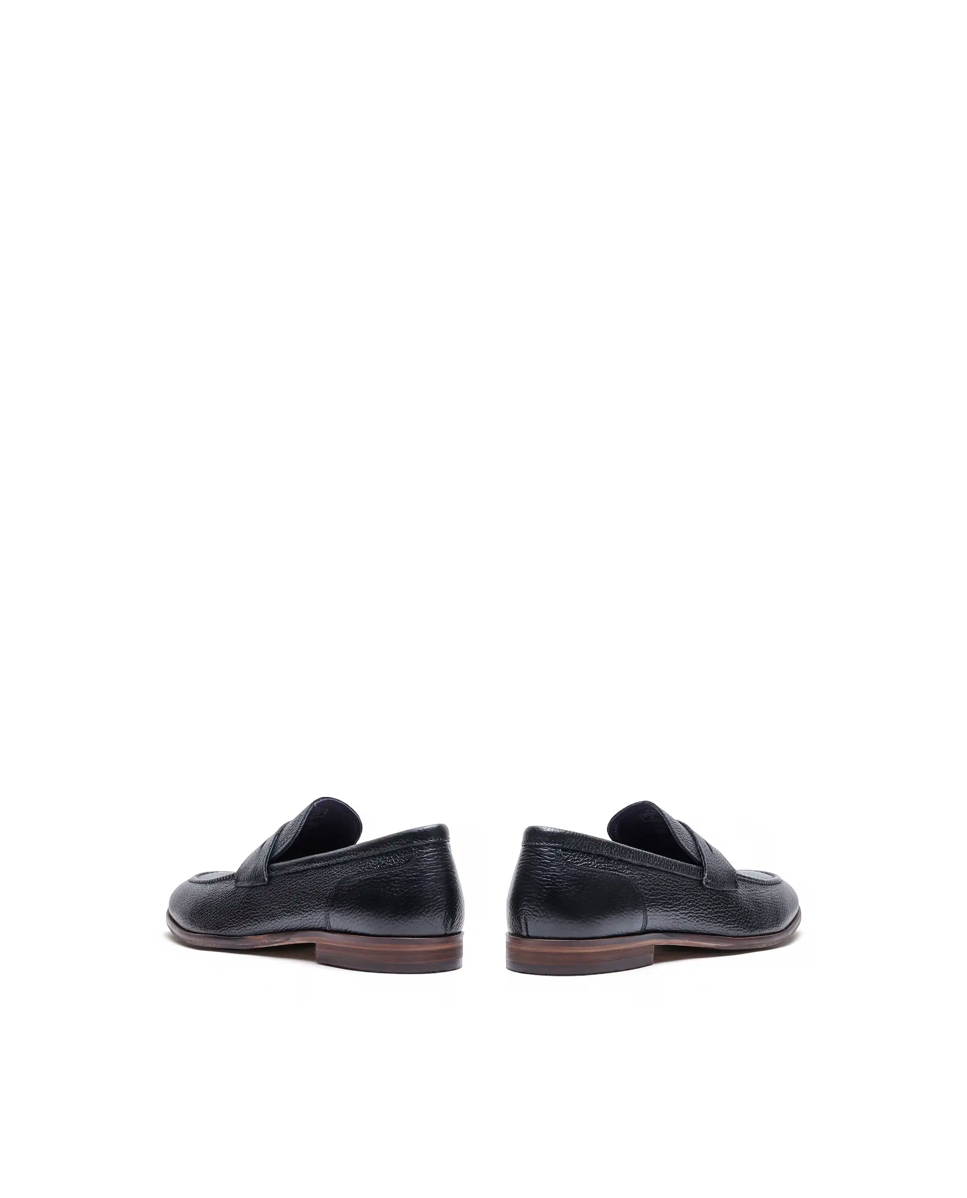Rare Rabbit Men's Pinch Black Leather Mocassin