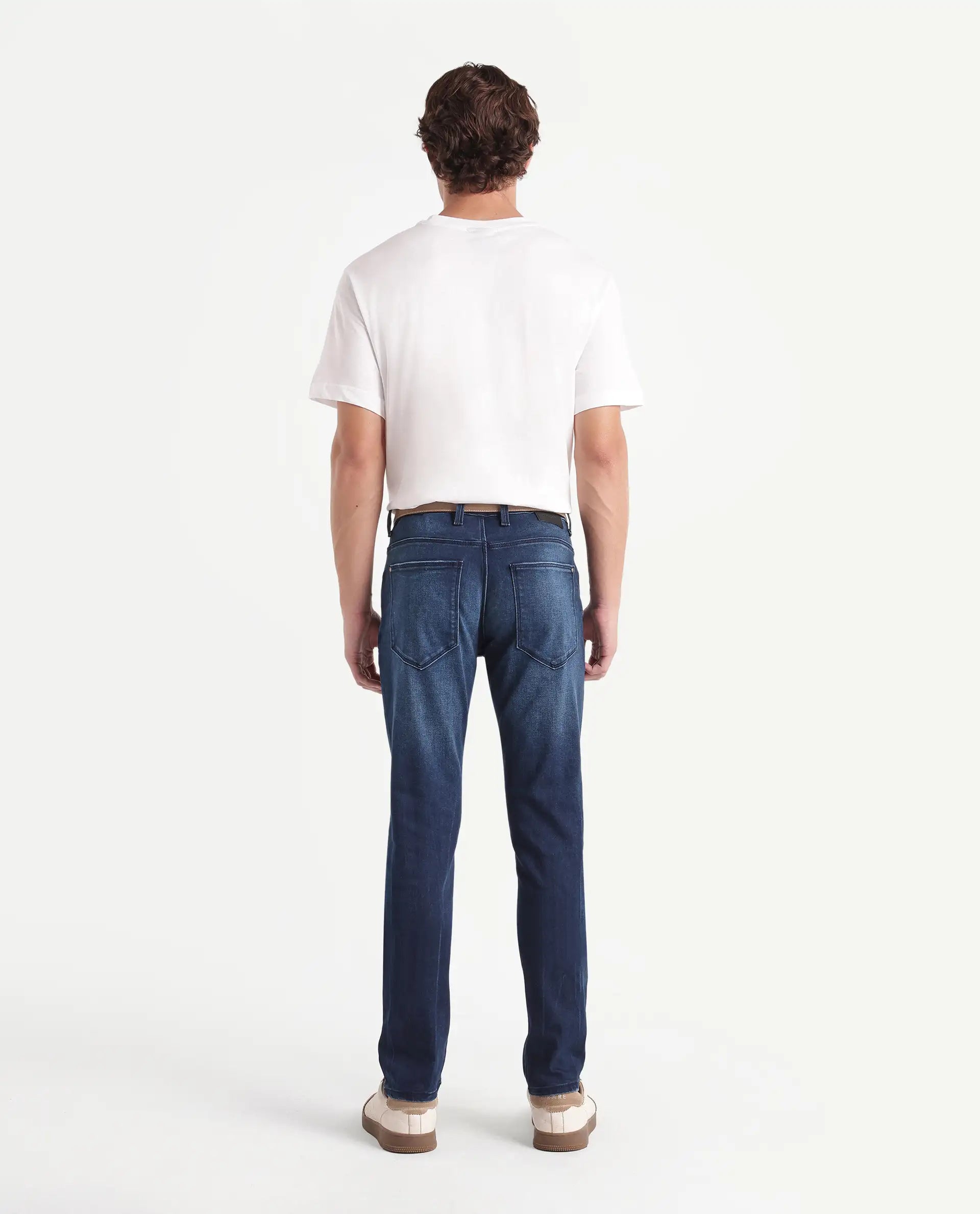 Rare Rabbit Men's Pine Dark Navy Cotton Blend Hawk Slim Plain Jeans