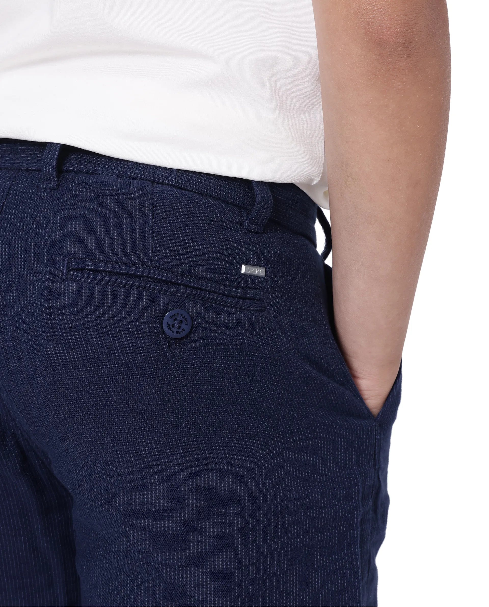 Rare Ones Kids Pinto-K Navy Cotton Solid Drawstring Closure Regular Fit Shorts