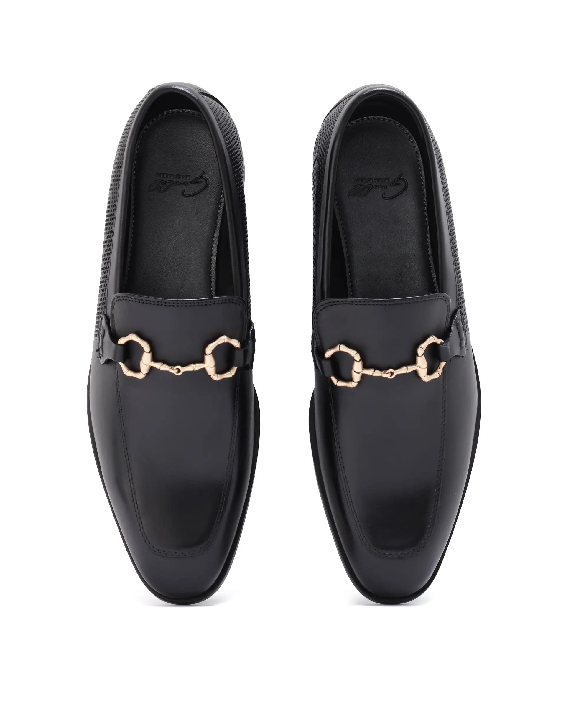 Rare Rabbit Men's Plaza Pro Black Slip-On Genuine Leather Slip-On Loafer