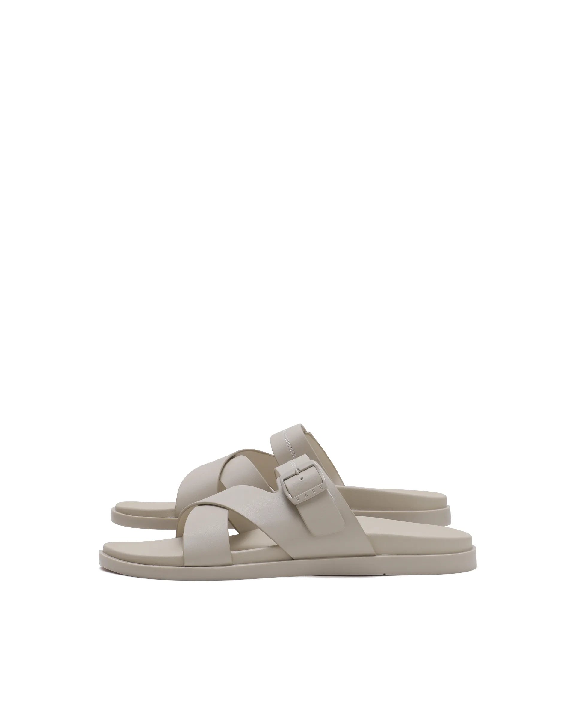 Rarez Men's Pluxi Beige Leather Regular Sandal