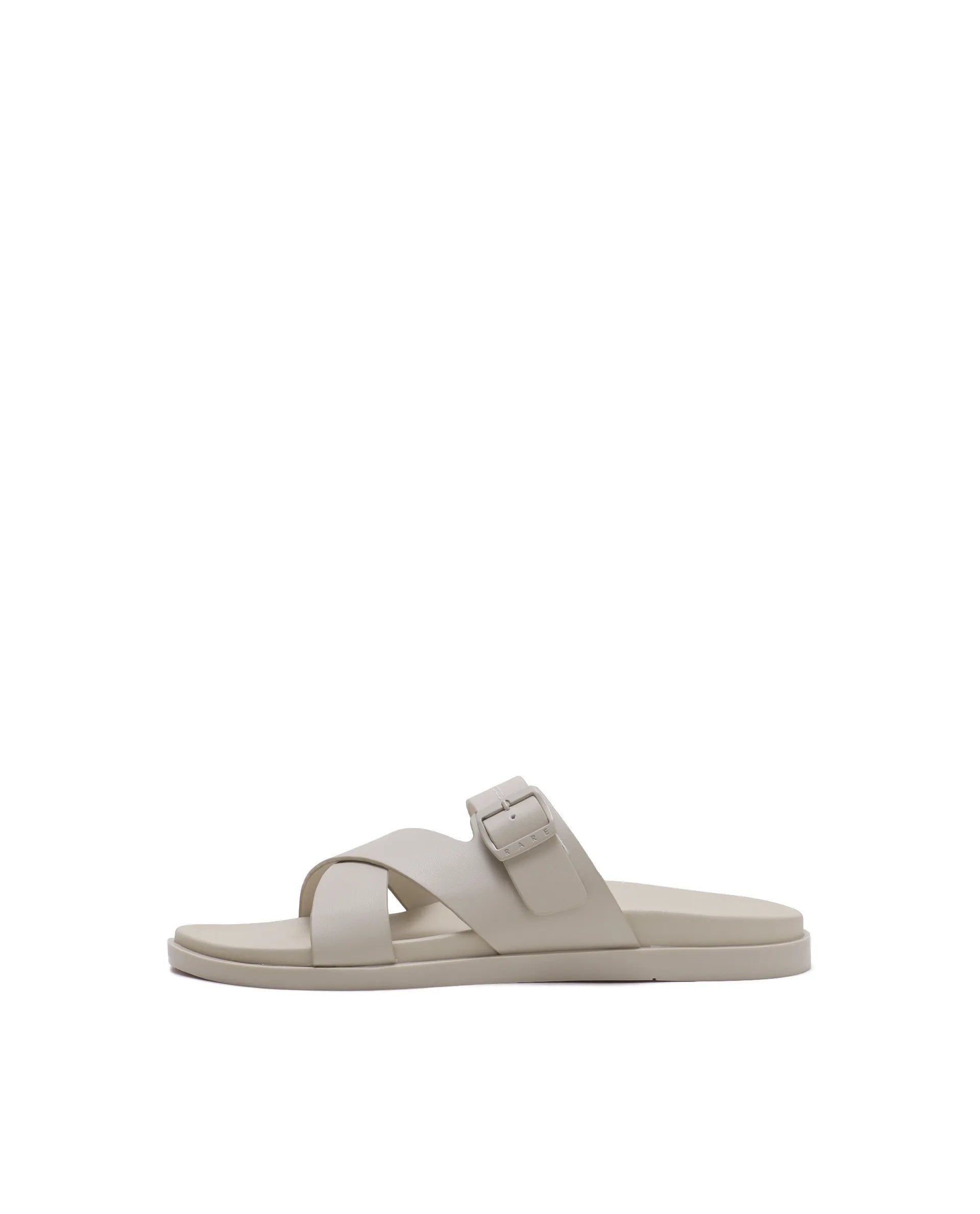 Rarez Men's Pluxi Beige Leather Regular Sandal